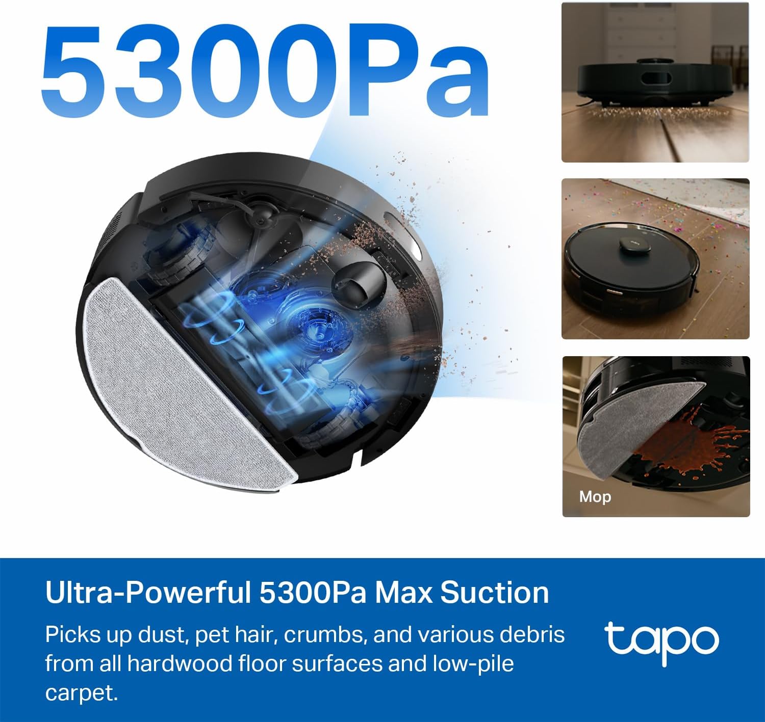 Tapo LiDAR Smart Navigation Robot Vacuum and Mop with Self-Emptying Dock