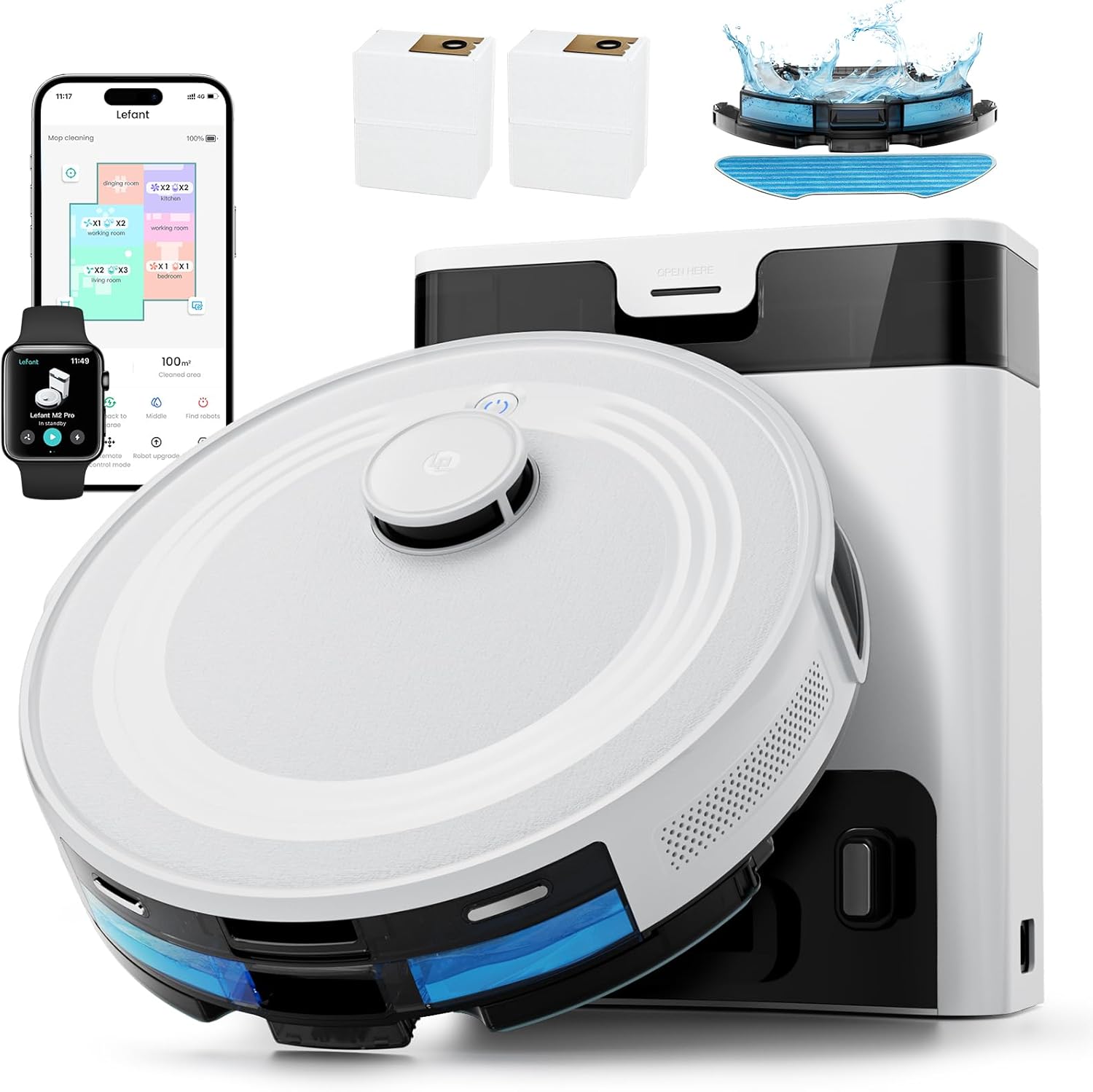 Lefant LiDAR Robot Vacuum and Mop with 45-Day Self-Emptying
