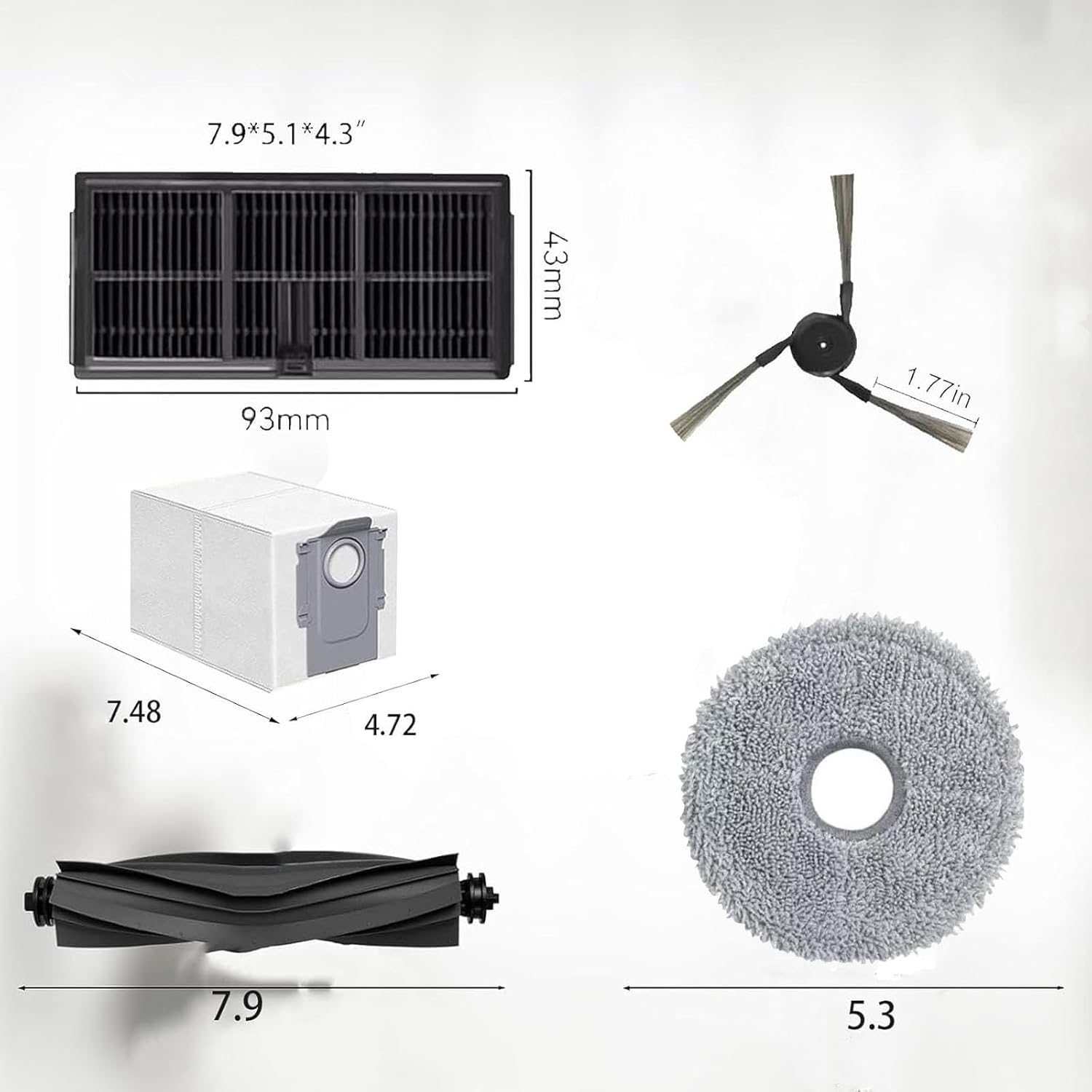 MANYHYAM Replacement Parts for MOVA P50 Pro Ultra and P10 Vacuum Cleaners