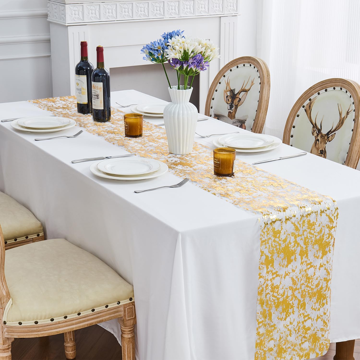 Gold Sequin Glitter Table Runner 11x49