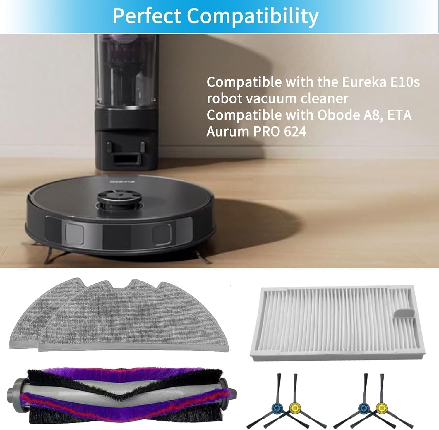 ECOMAID Replacement Parts Kit for Eureka E10s E20 Plus Robot Vacuum