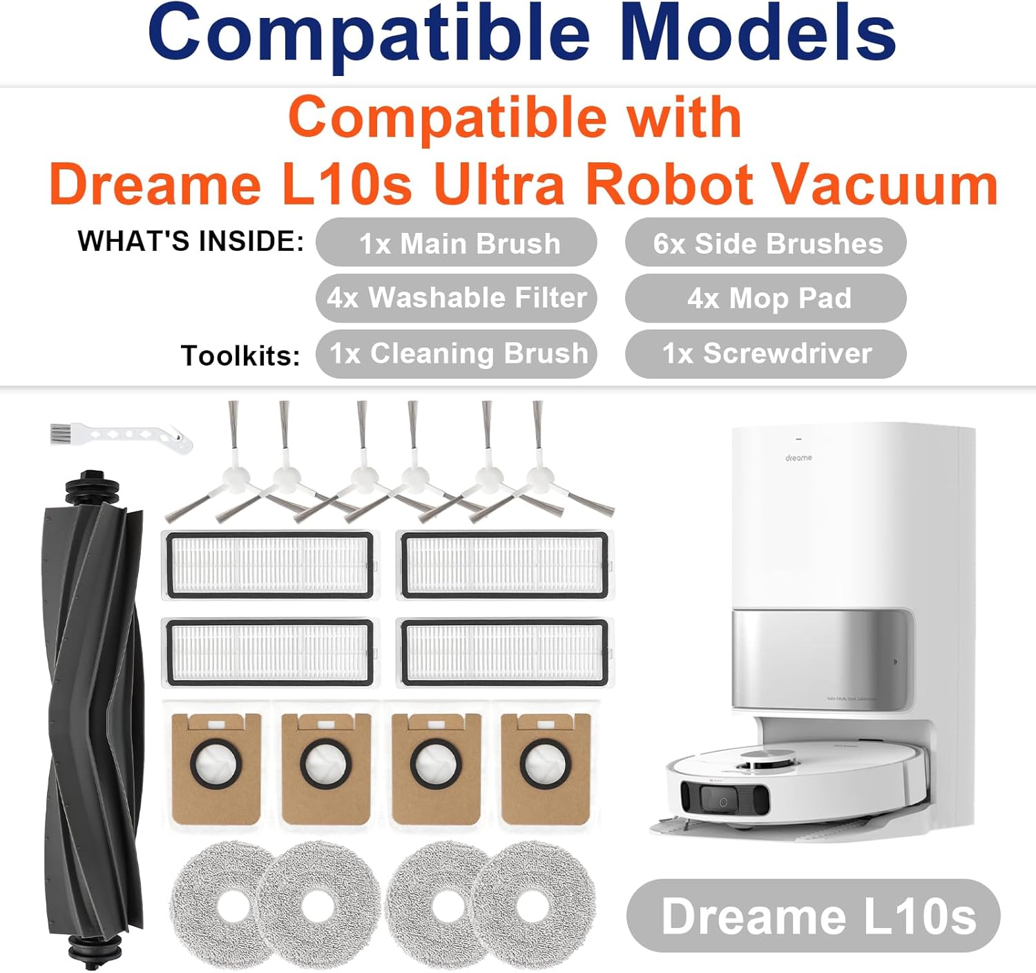 20 PCS Dreame L10s Ultra Vacuum Replacement Parts Kit