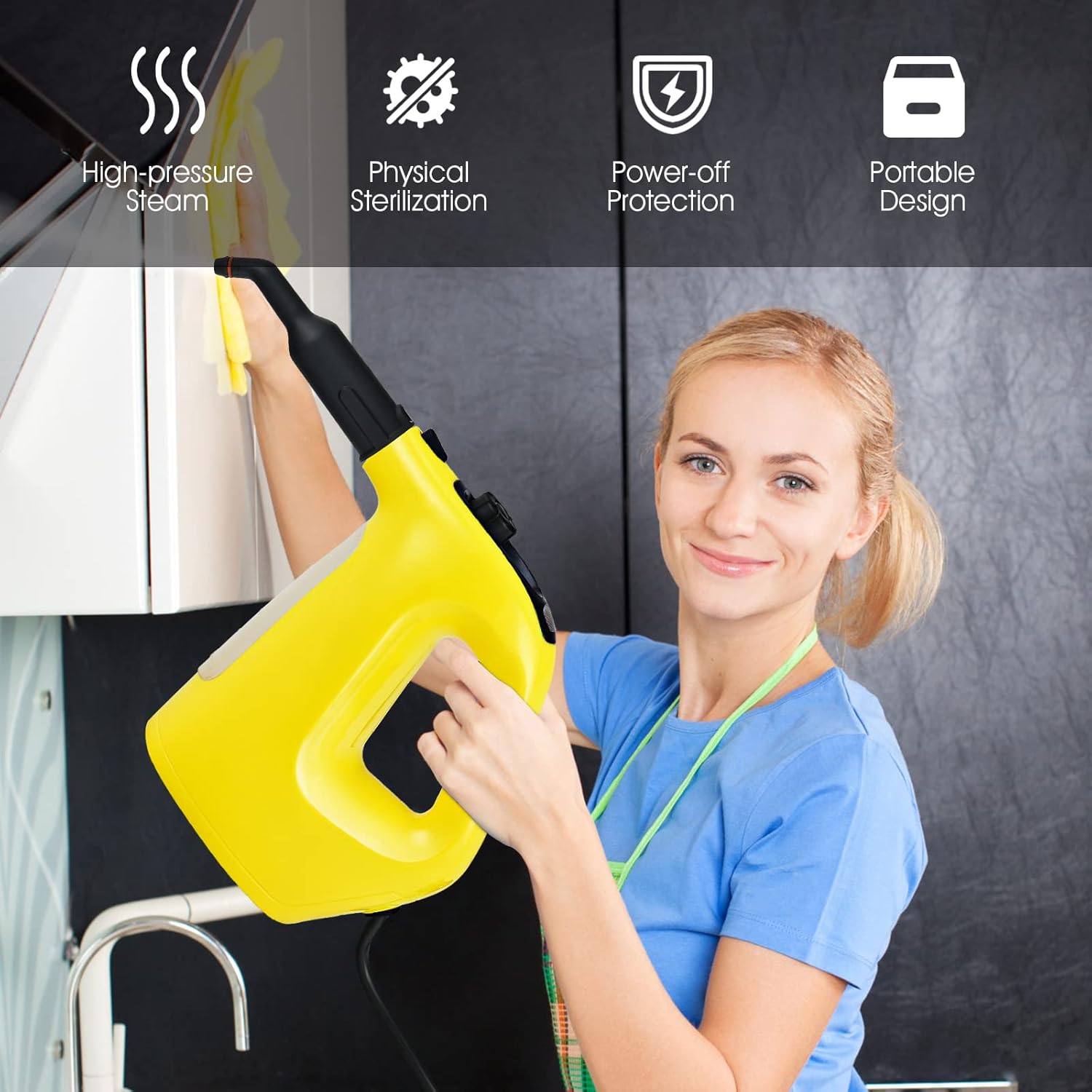 GOFLAME 1400W Handheld Steam Cleaner with 17 Accessories