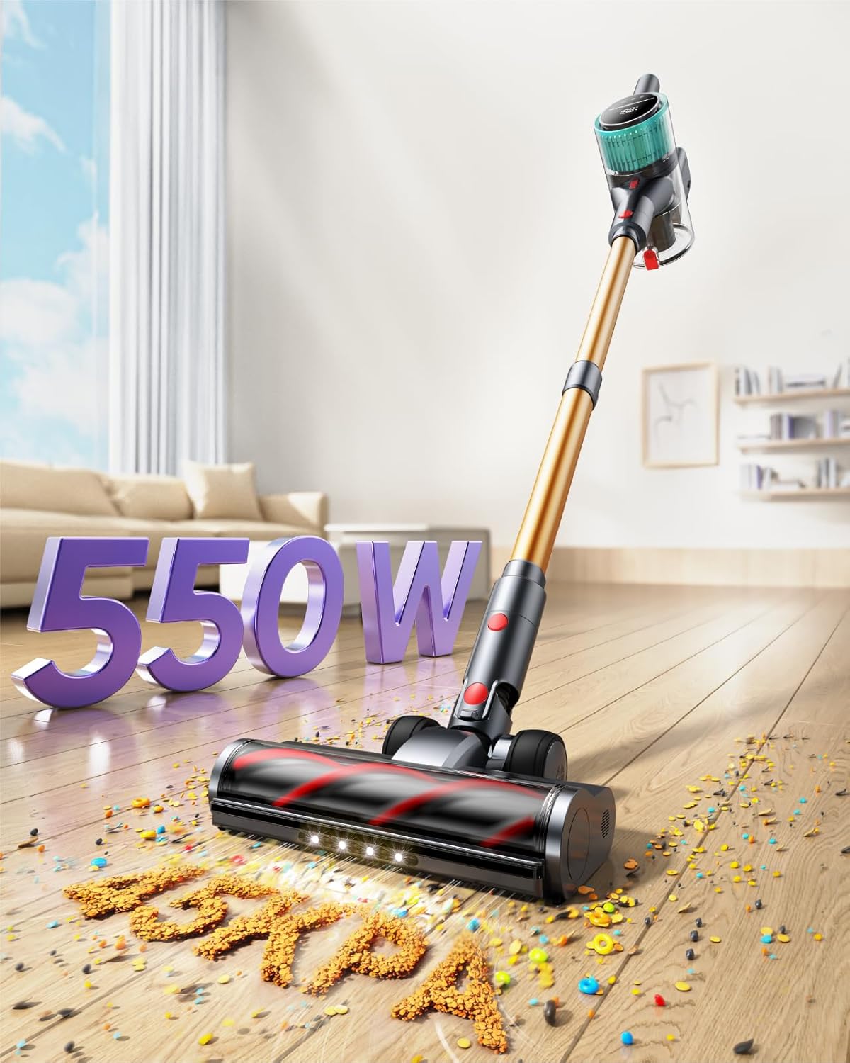 Powerffy Cordless Vacuum Cleaner 45KPa 550W