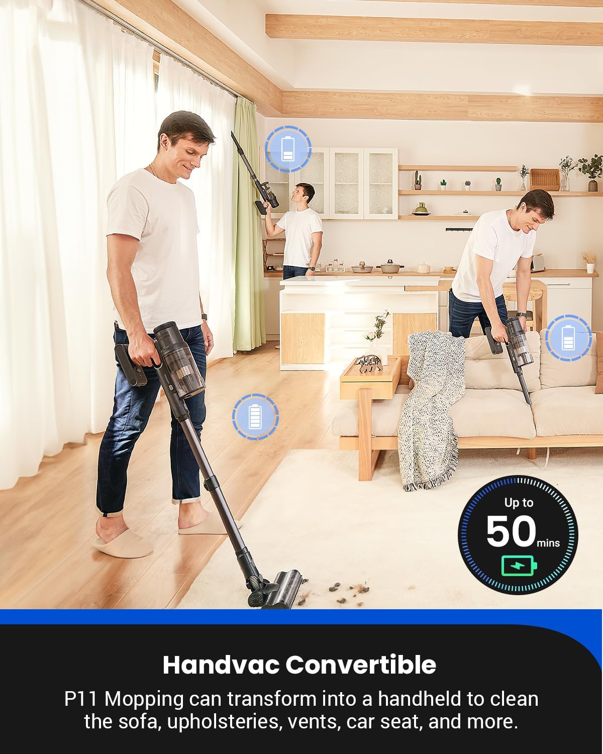 Proscenic P11 Pro Cordless Vacuum Cleaner with Mopping Base