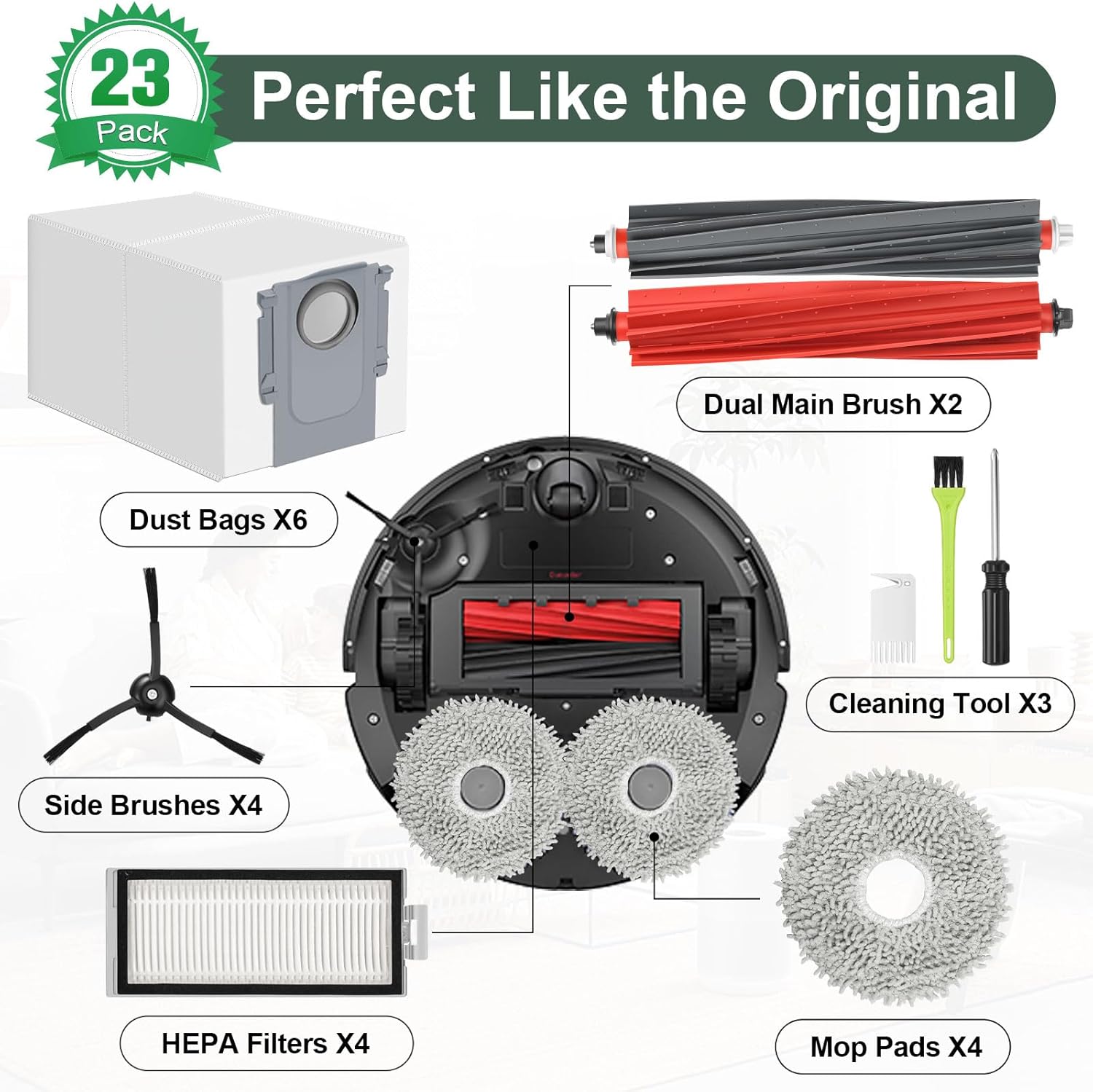 RUKHOOL Roborock Qrevo Master Replacement Accessories Kit