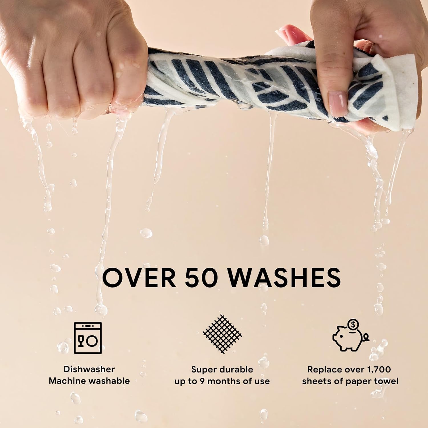 RECYCO 4-Pack Oversized Swedish Dishcloths for Kitchen