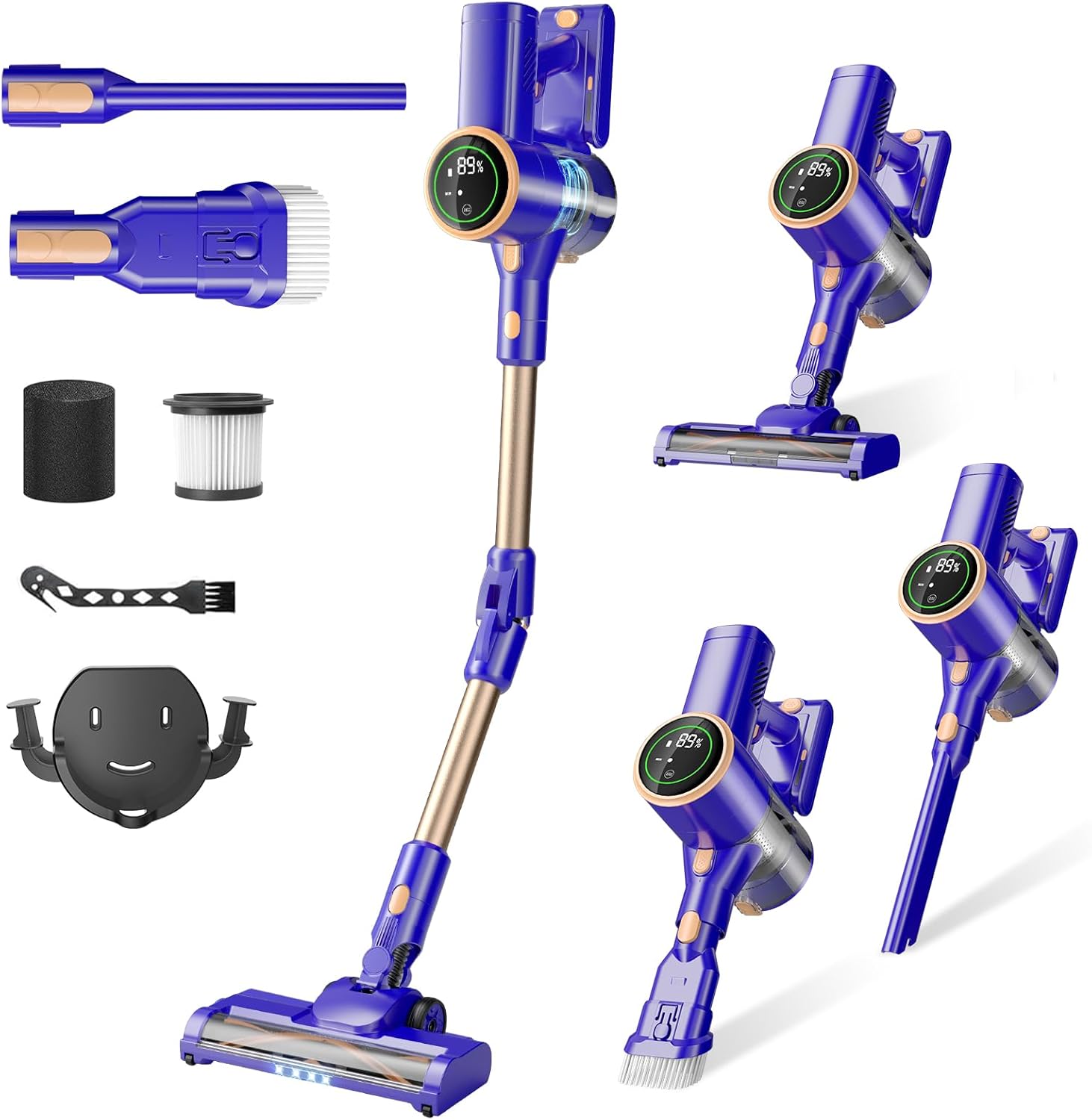 Cordless Vacuum Cleaner with 180 Bendable Wand and Touch Screen