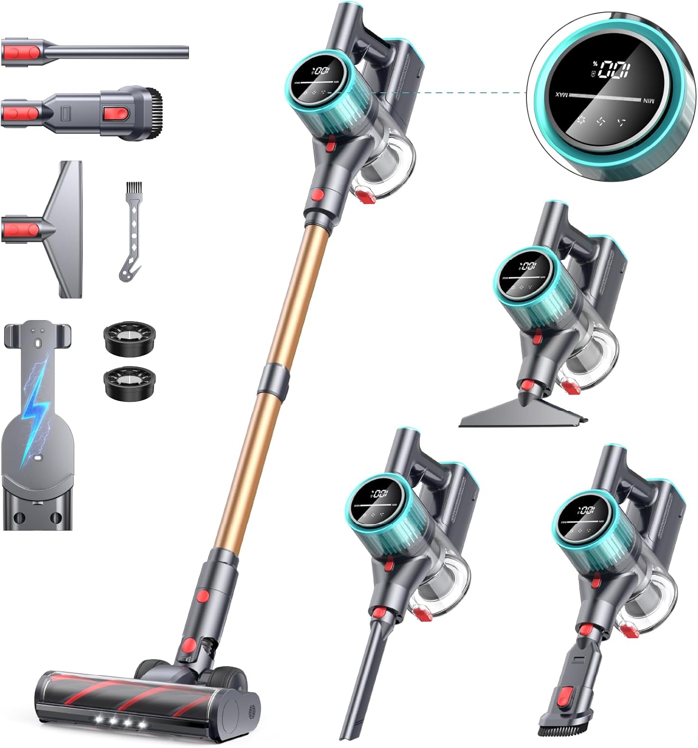 Powerffy Cordless Vacuum Cleaner 45KPa 550W