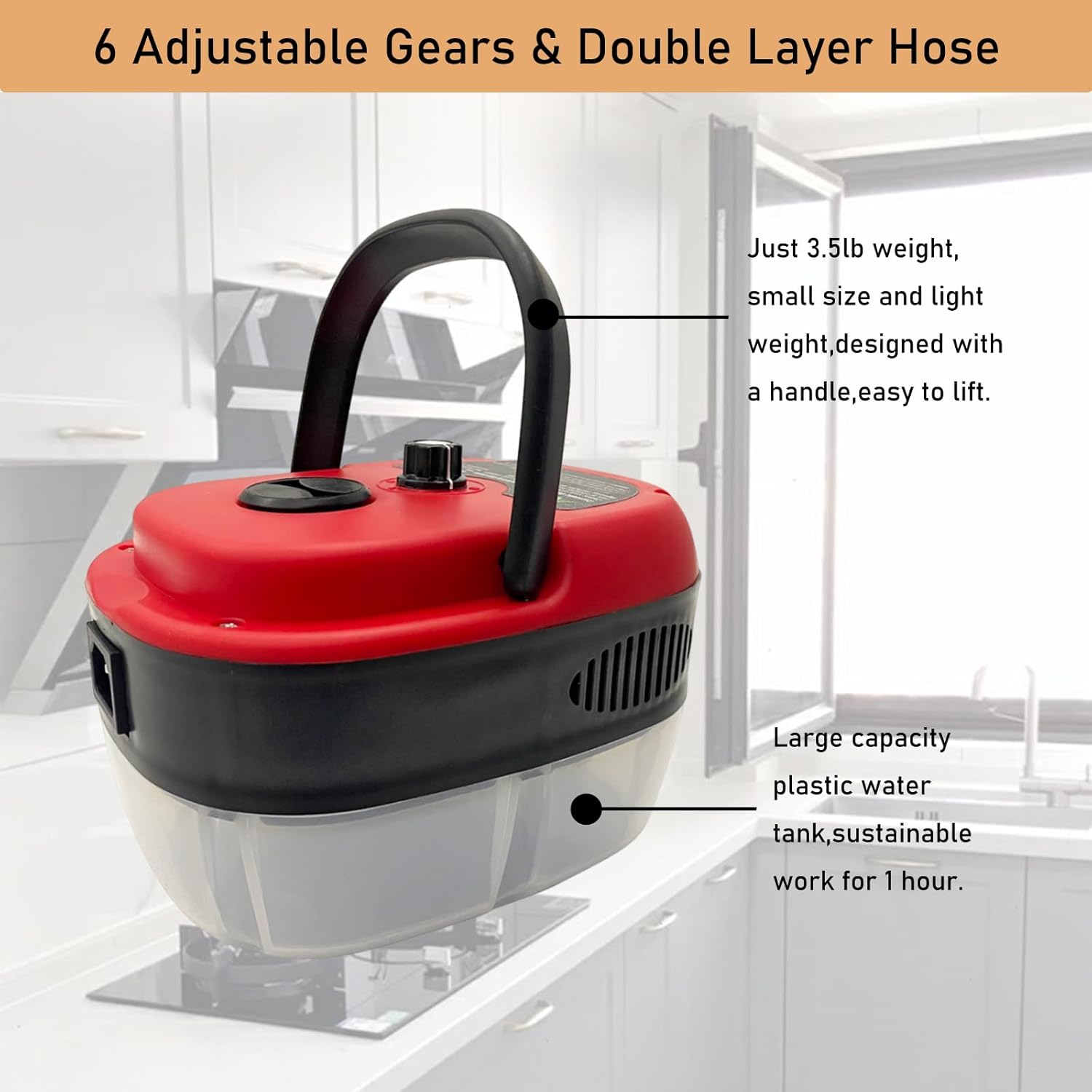 INTSUPERMAI High Temp Steam Cleaner with 3 Brush Heads