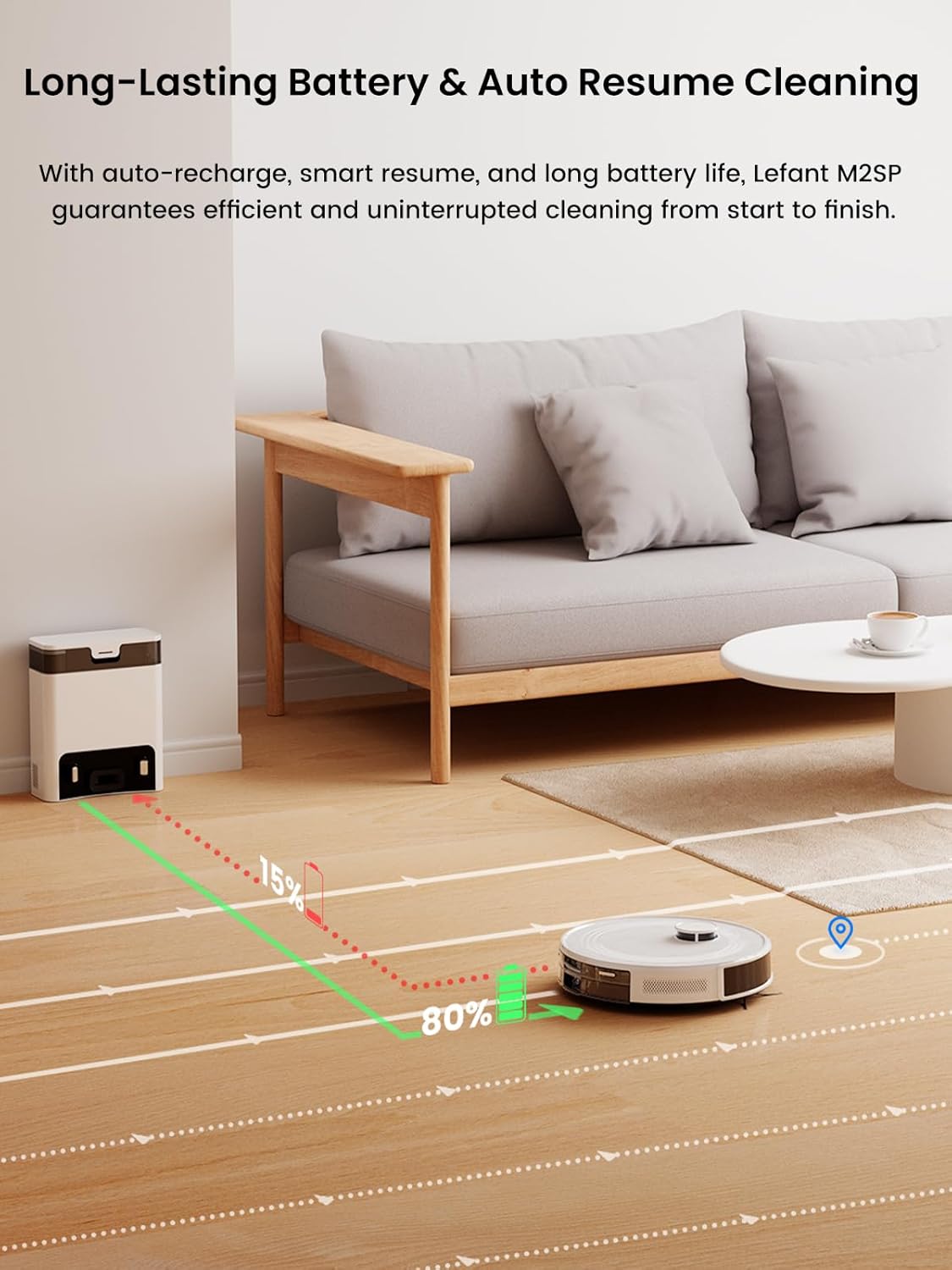 Lefant Robot Vacuum Mop Combo with Self-Emptying