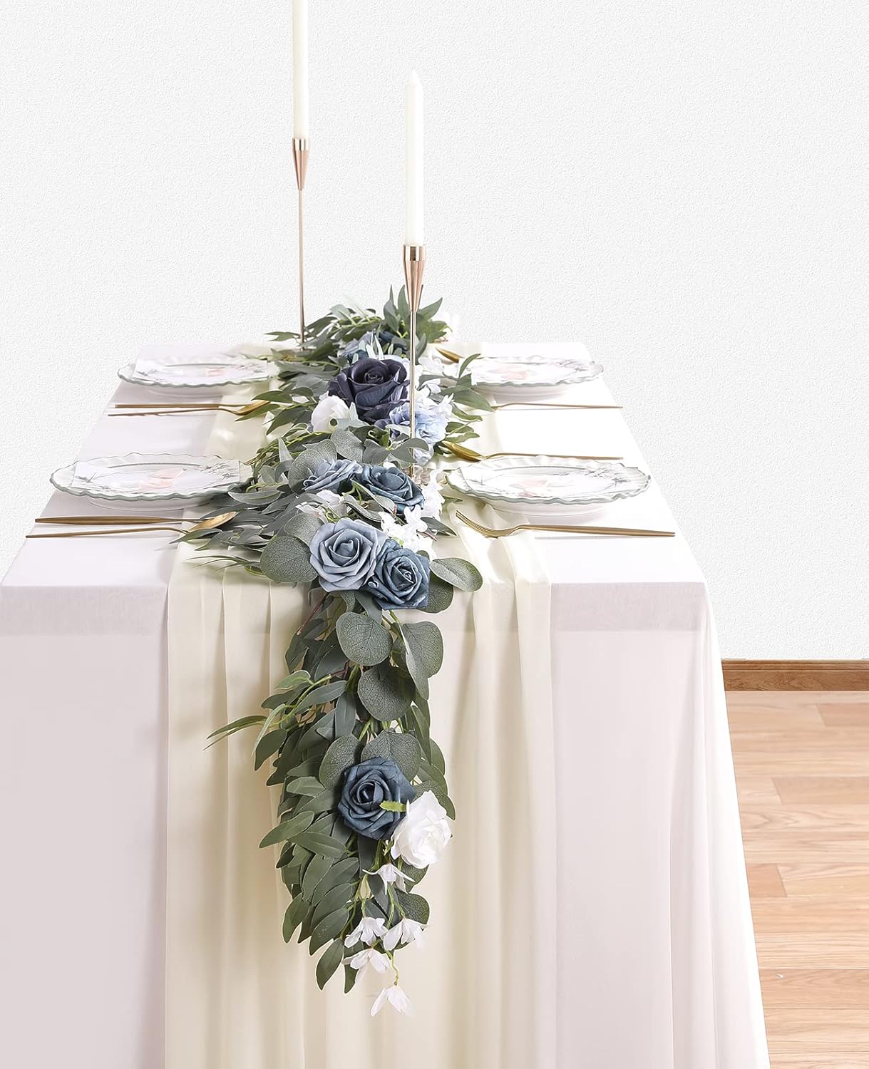 Ivory Chiffon Table Runner 2 Pack Romantic Wedding Decor
