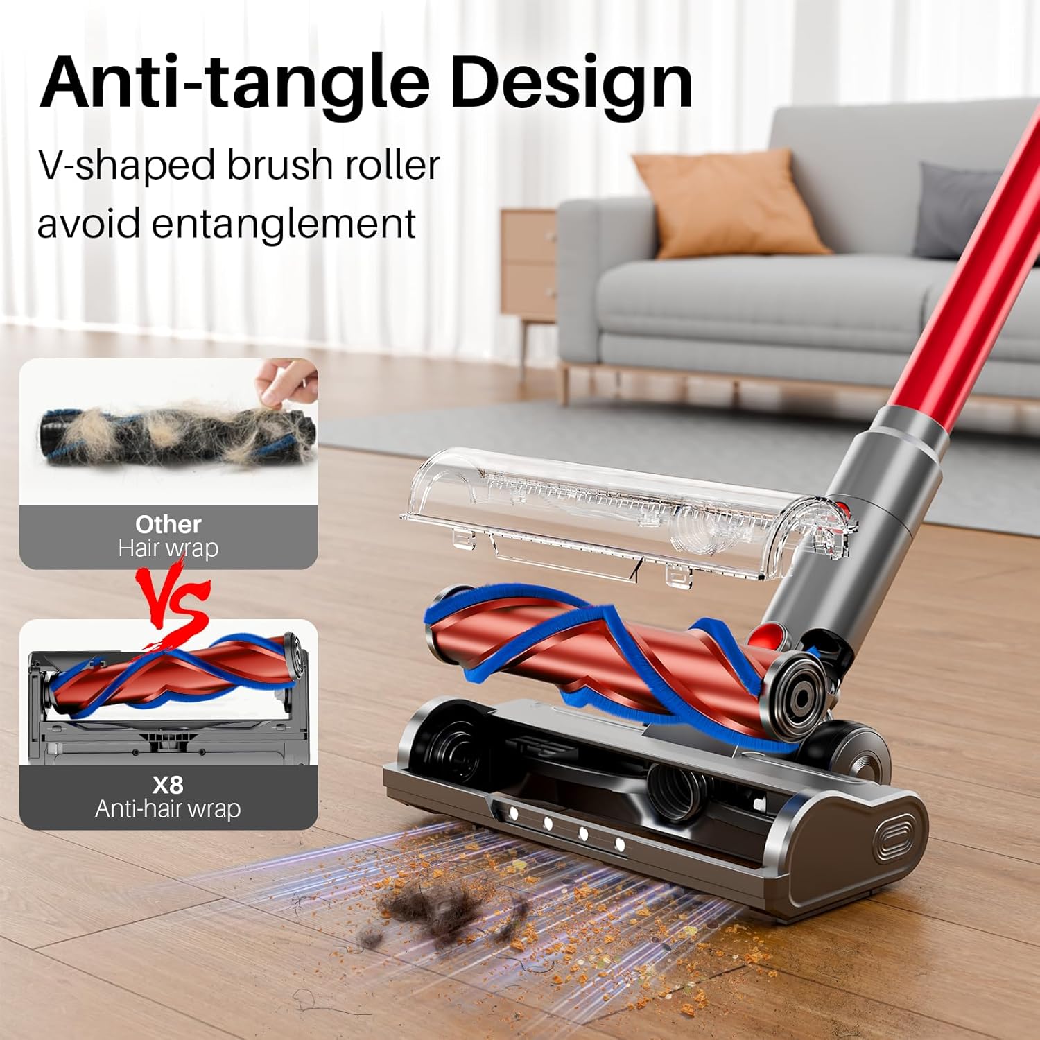BSNAW Cordless Vacuum Cleaner 6 in 1 Powerful Suction