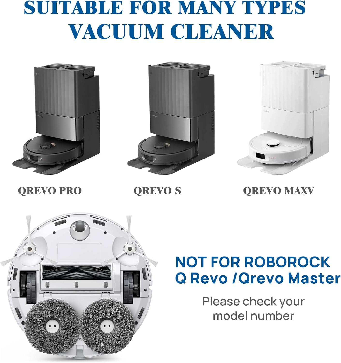 Cigacoal Replacement Kit for Roborock Qrevo S Plus Pro MaxV