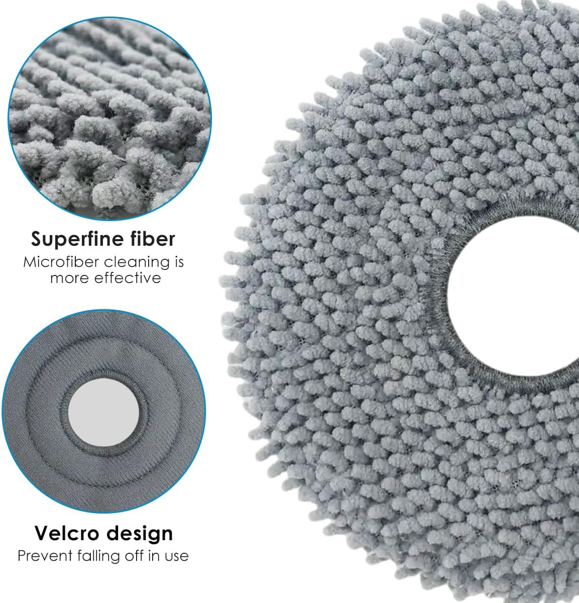 4 Pack Microfiber Mop Pads for Roborock Robot Vacuums