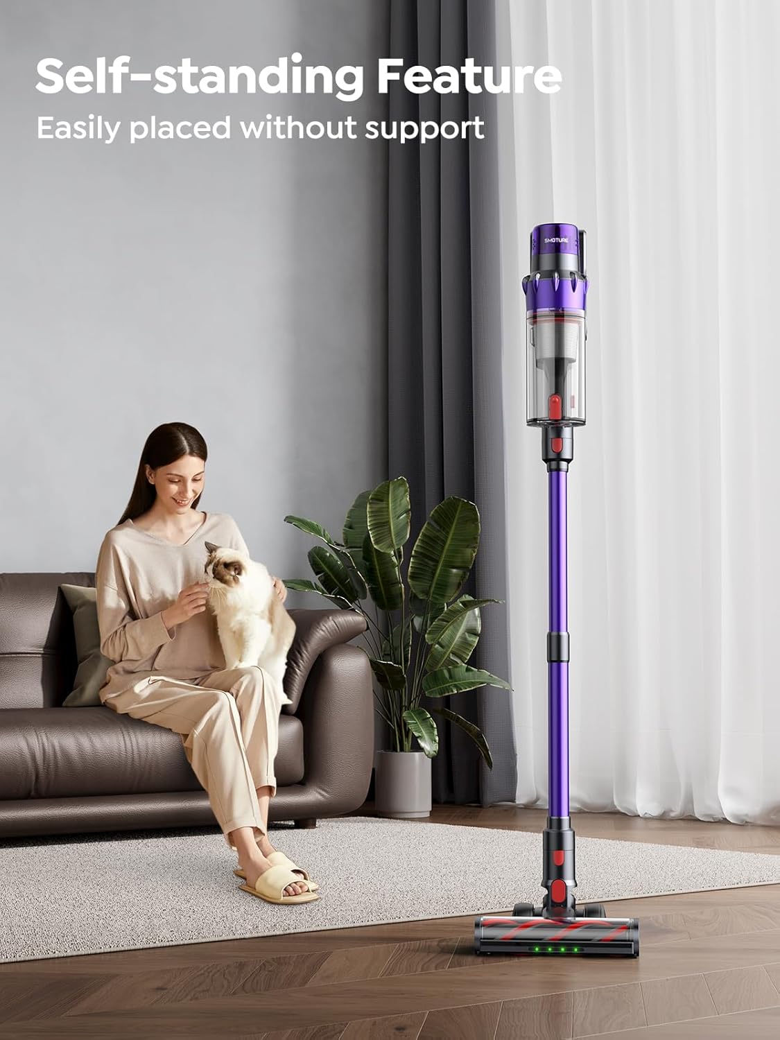 SMOTURE Cordless Vacuum Cleaner 550W 45KPA 60 Mins Runtime 1
