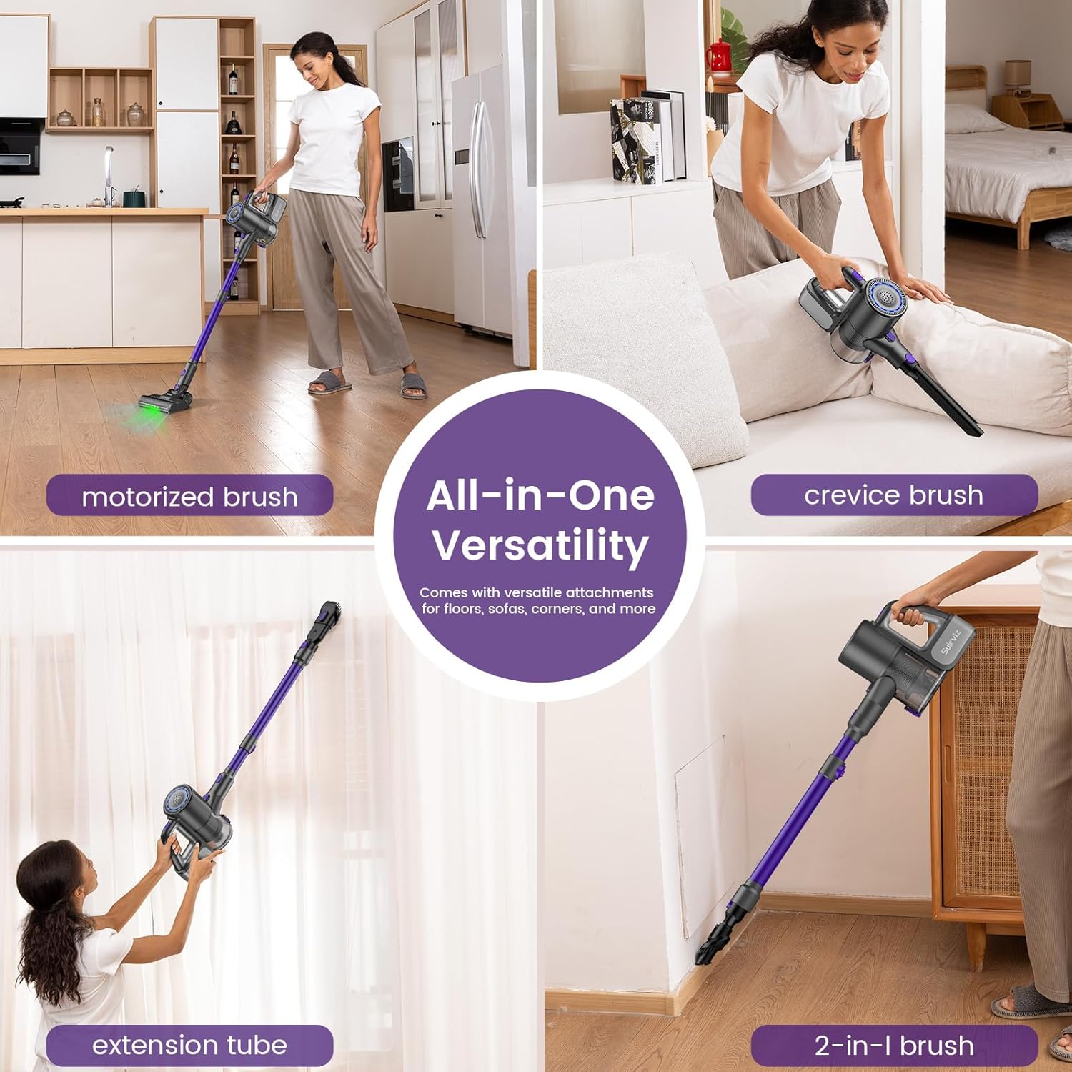 Suirviz Cordless Vacuum Cleaner with 40KPA Suction