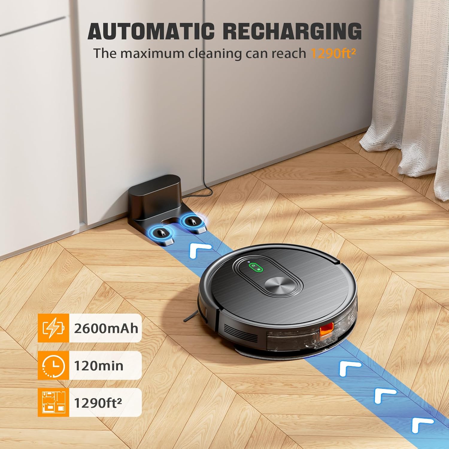 T8S Robot Vacuum and Mop Combo 2 in 1 with 3200Pa Suction