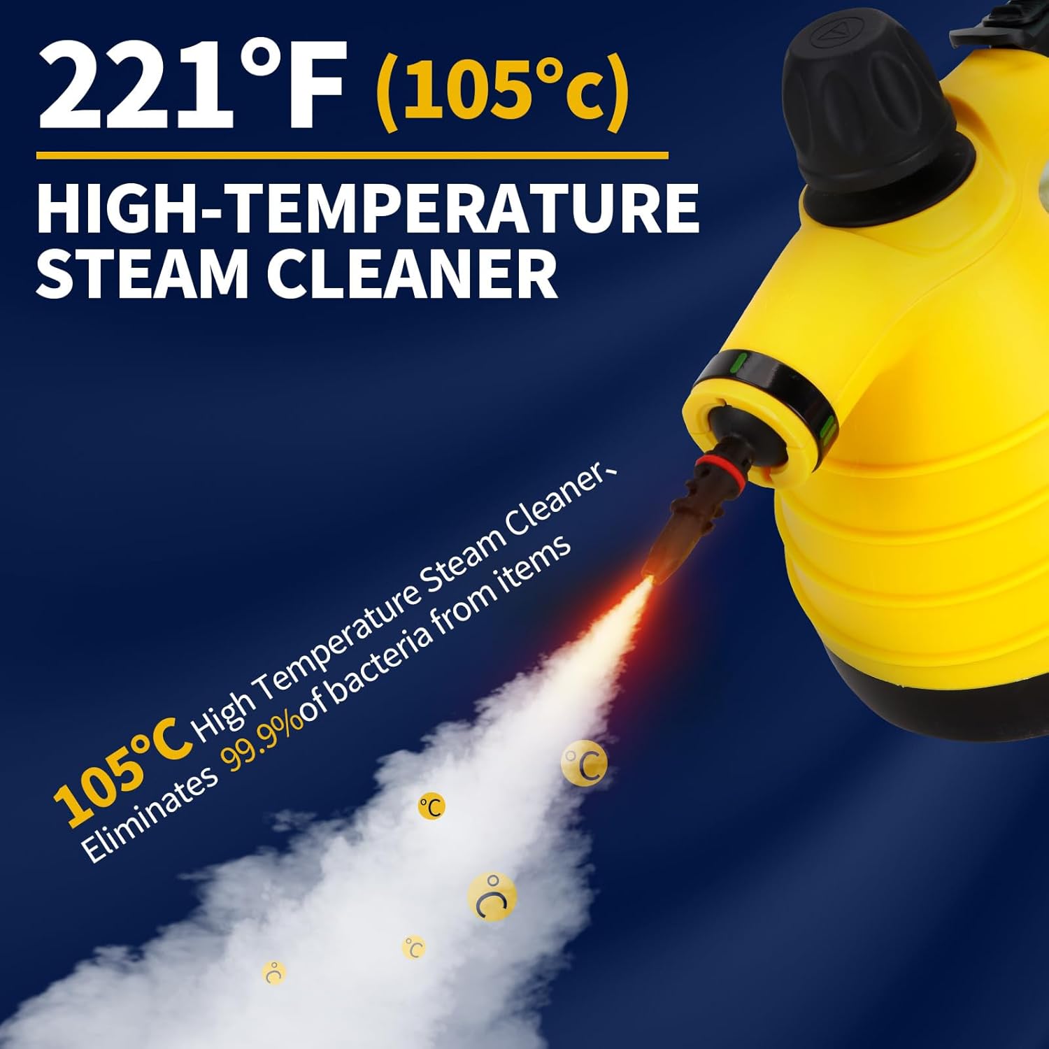 STRCEAT Handheld Steam Cleaner with 12 Accessories and Safety Lock