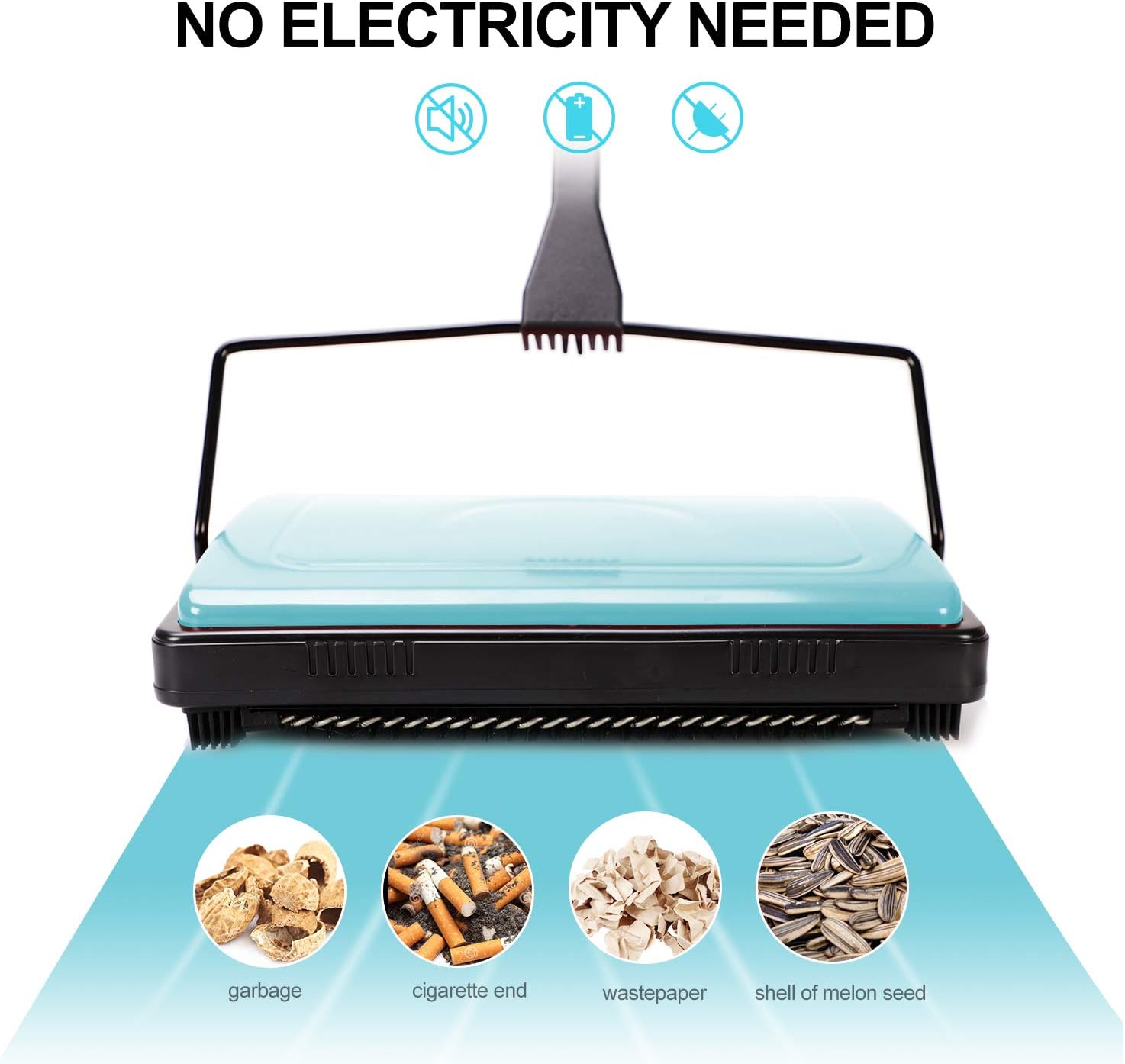 Yocada Carpet Sweeper with Brush for Home Office Cleaning