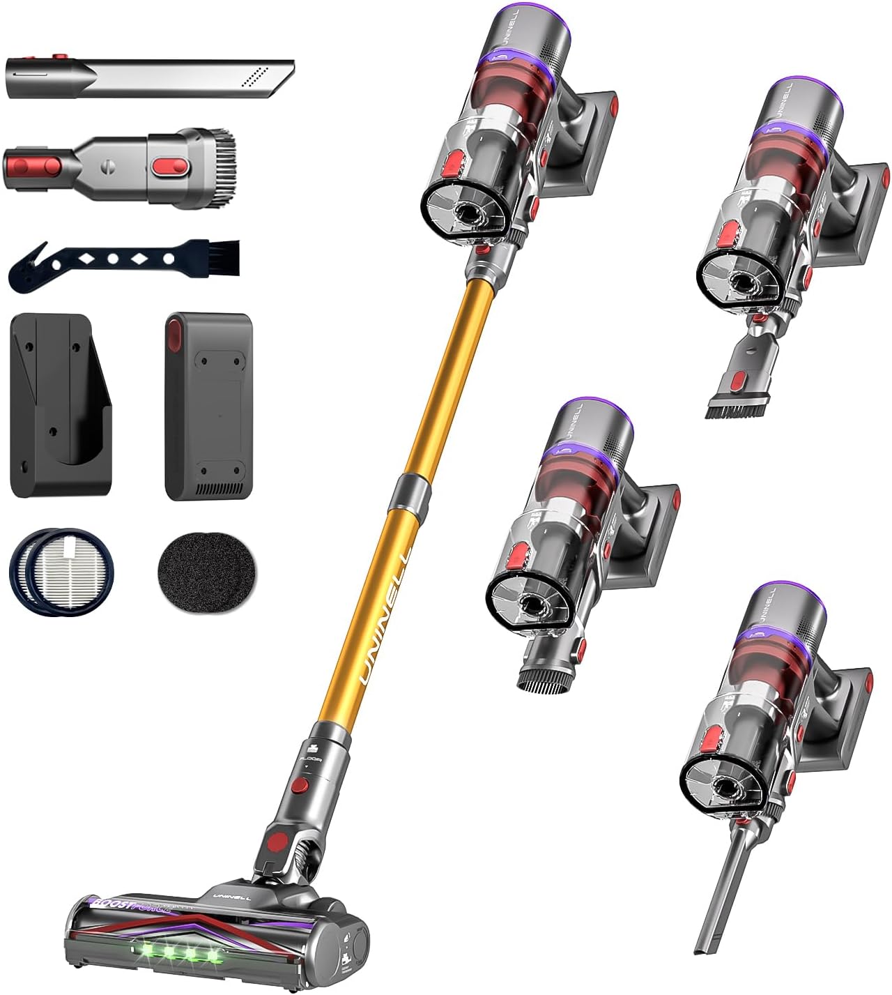 UNINELL HOME Cordless Stick Vacuum Cleaner 48000Pa 550W 65Mins