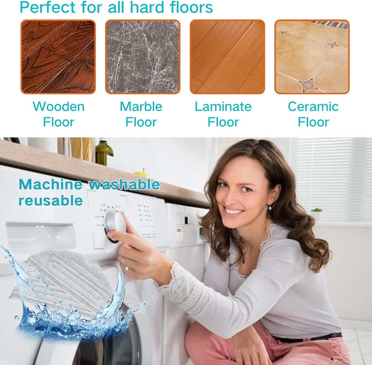 Home Times Vacuum Mop Pads for Roborock S7 MaxV Series