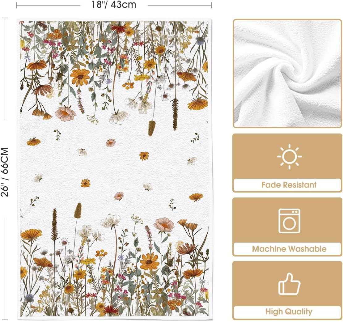 Artoid Mode Daisy Wild Flowers Dish Towels Set of 2