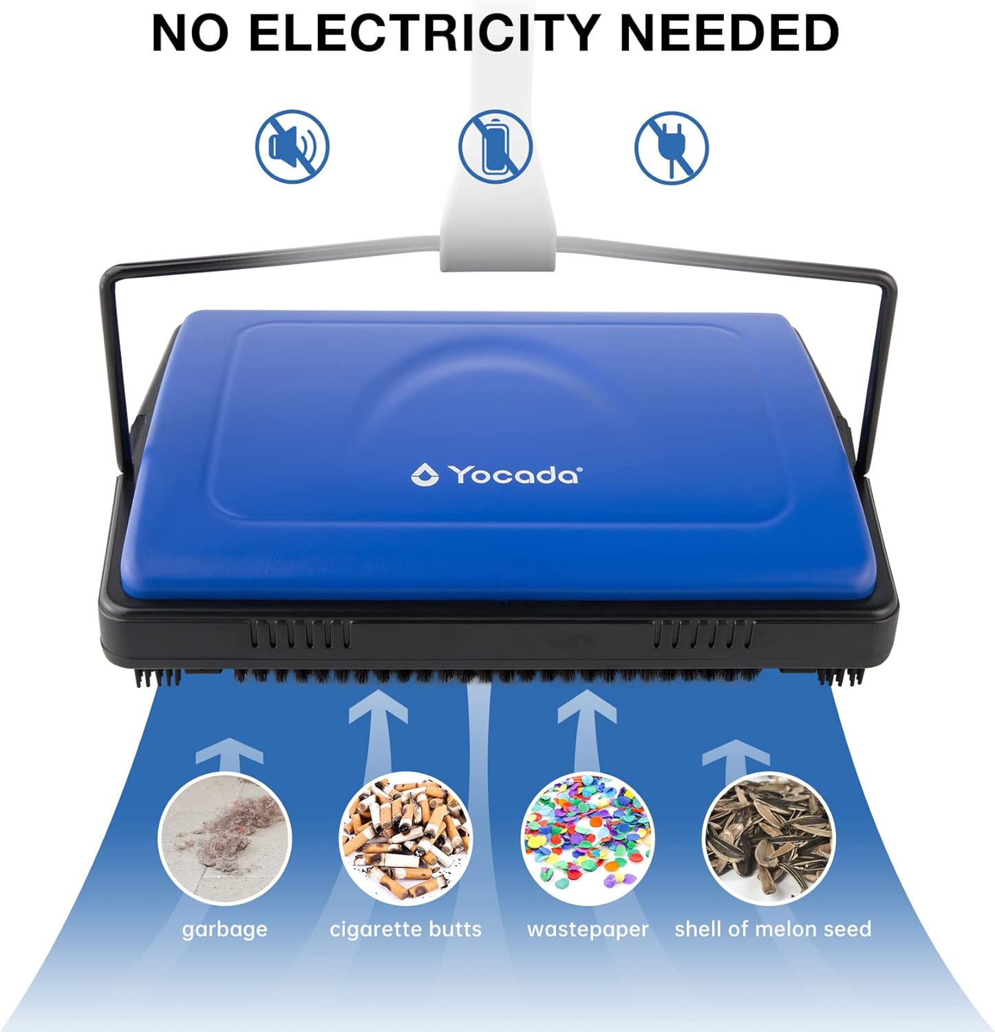 Yocada Carpet Sweeper for Home Office Low Carpets Rugs Pet Hair Cleaning