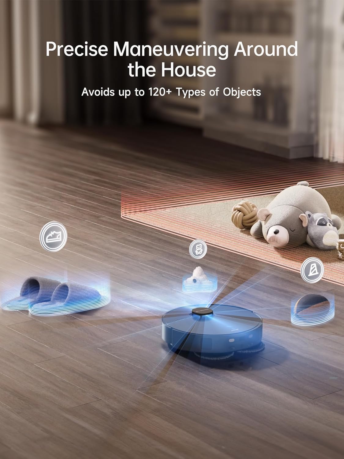 DREAME X40 Ultra Robotic Vacuum with Removable Mop and Liftable Brushes