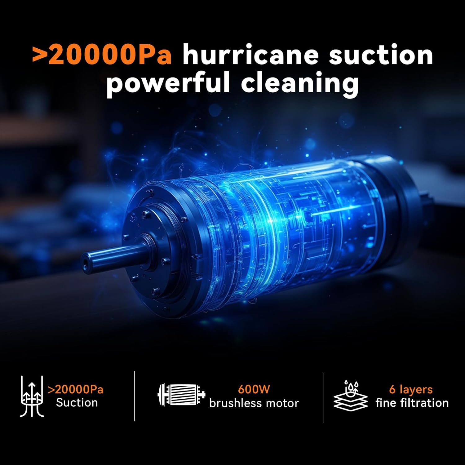 23ft Corded Vacuum Cleaner with 600W Power and 20Kpa Suction