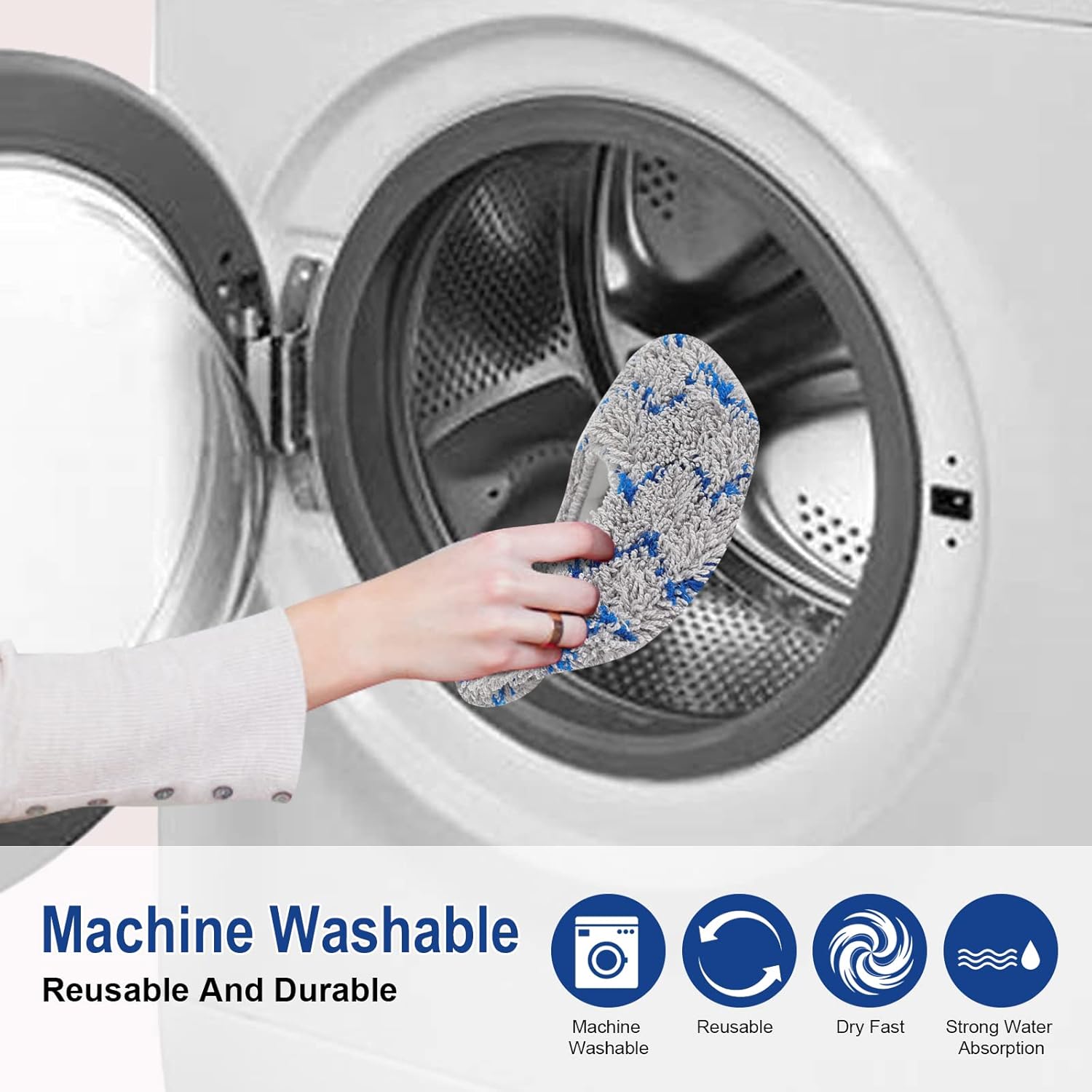 Reusable Mop Pads for Ecovacs Robot Vacuums - 4 Pack