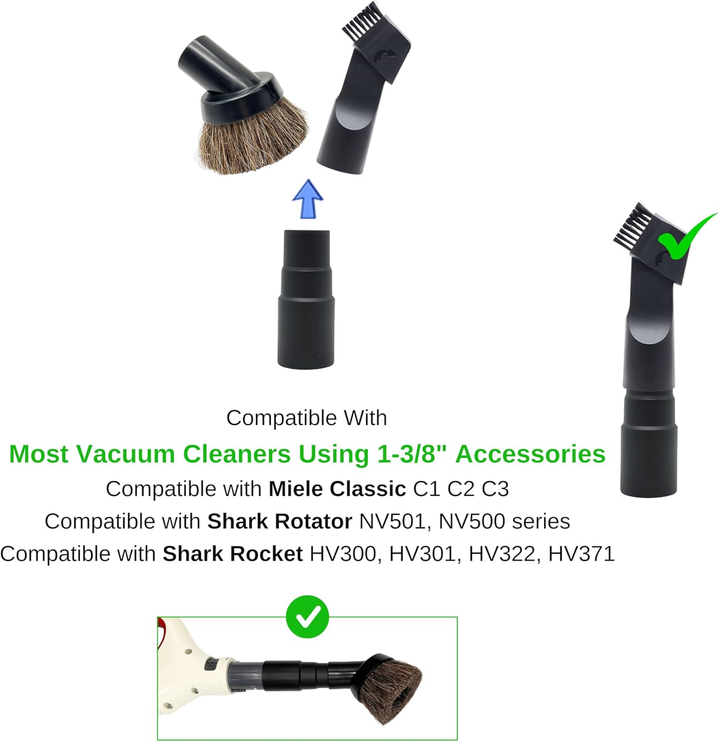 ENUKYCOM Vacuum Attachments for Shark Miele Cleaners