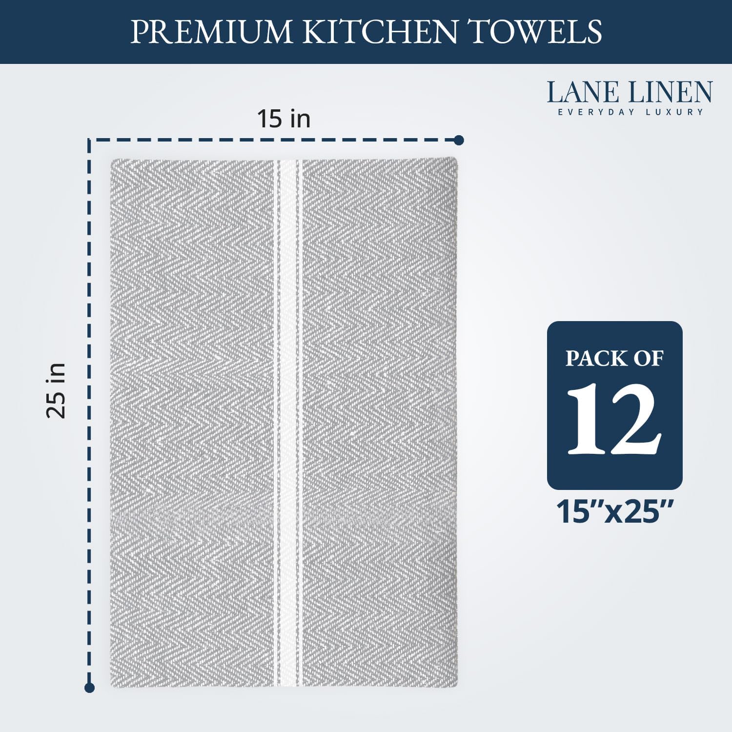 Lane Linen Kitchen Towel Set 12 Pack 14x25 Inch Tea Towels
