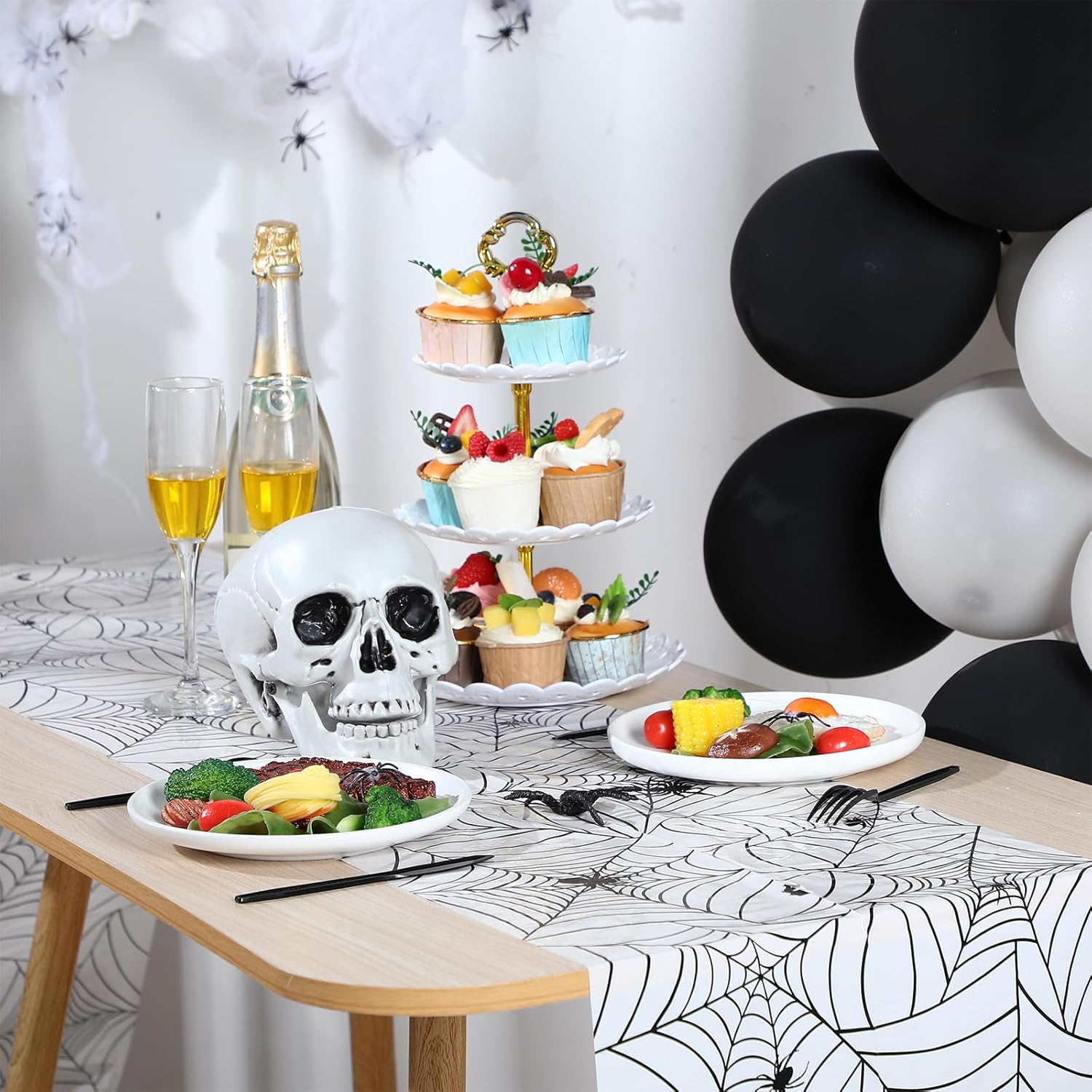 6 Pcs Halloween Table Runner Spider Web Decoration