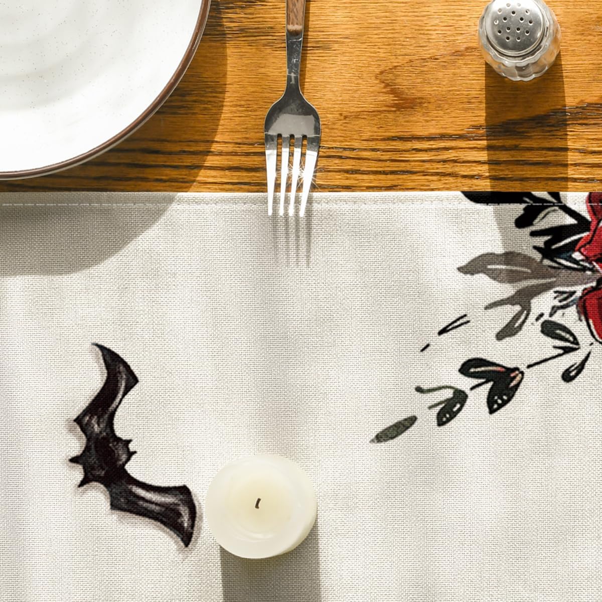 Artoid Mode Halloween Table Runner with Black Cat Design