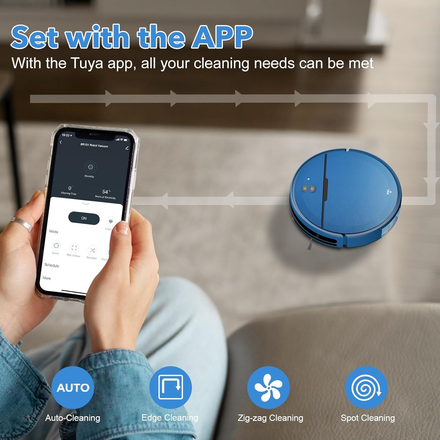 iMartine 2-In-1 Robot Vacuum and Mop Combo with WiFi and App
