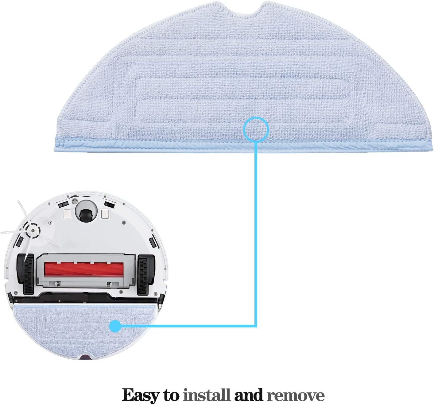 4 Pcs Microfiber Mop Pads for Roborock S7 Series
