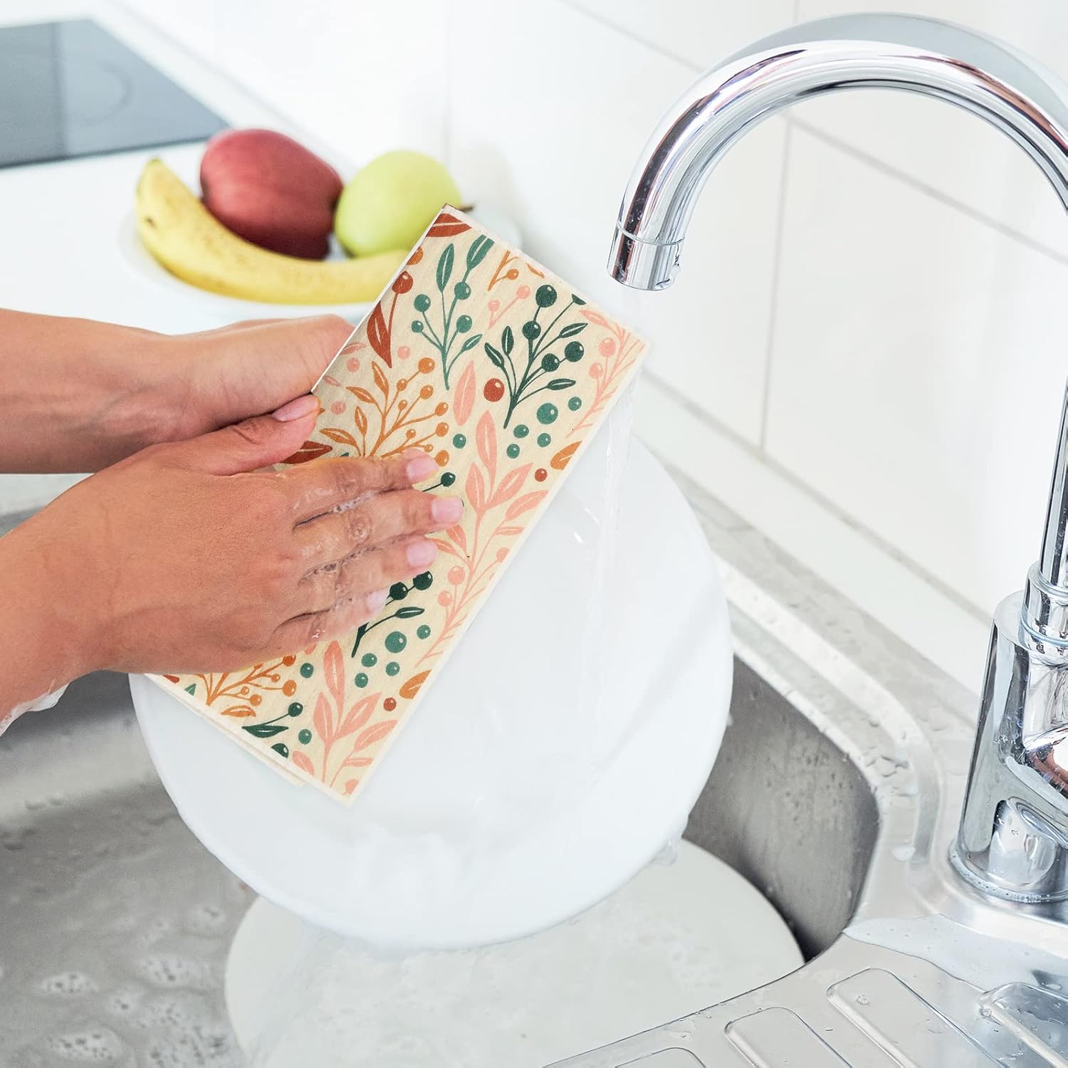 Whaline Fall Boho Dishcloths 6Pcs Reusable Kitchen Towel