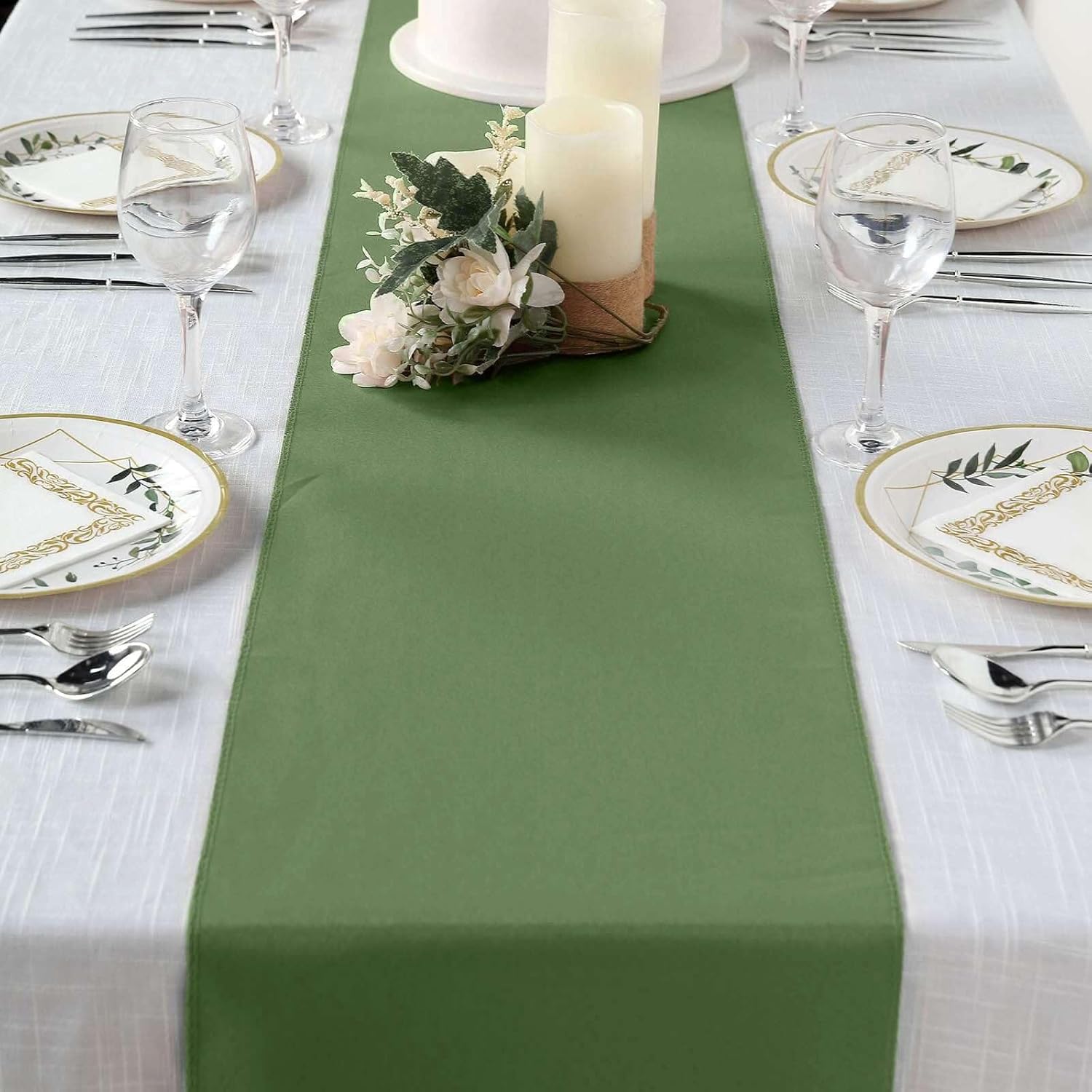Efavormart Pack of 5 Moss Willow Table Runner