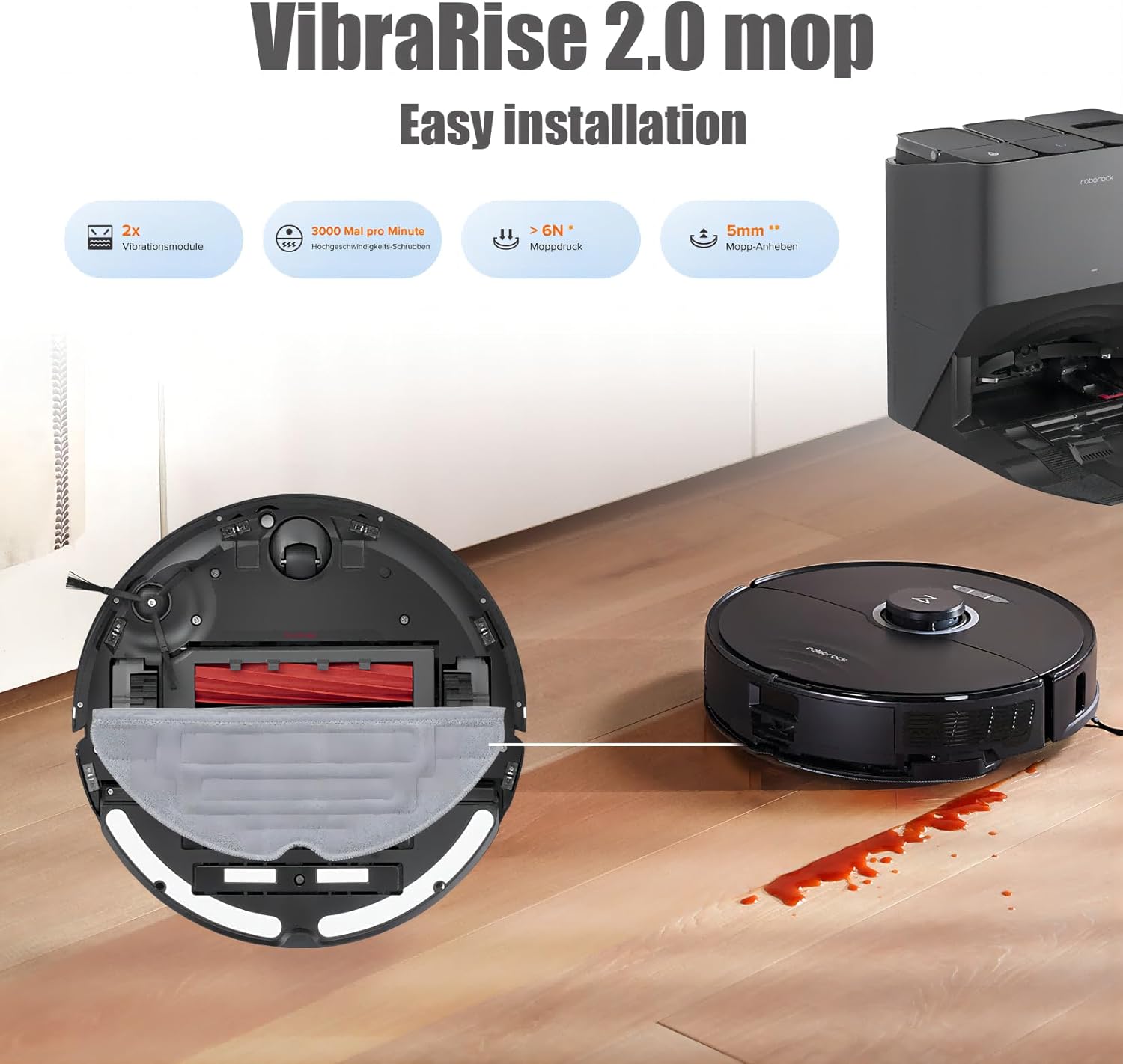 Dual Vibration Mop Cloth for Roborock S8 Pro Ultra 2 Pack