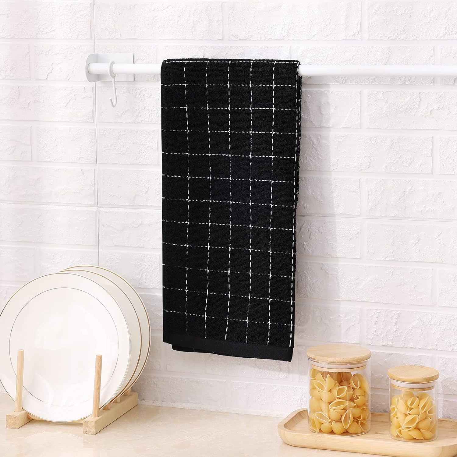 Mordimy 100 Cotton Dish Towels 16x26 4 Pack Black