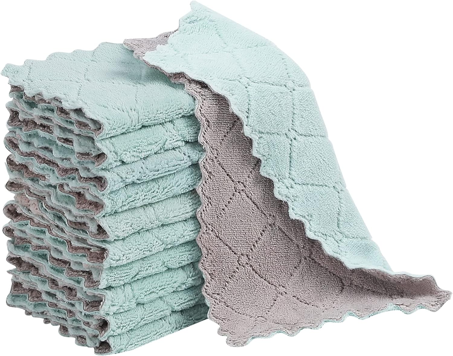 10 Pack Super Absorbent Dish Cloths Nonstick Reusable Kitchen Towels