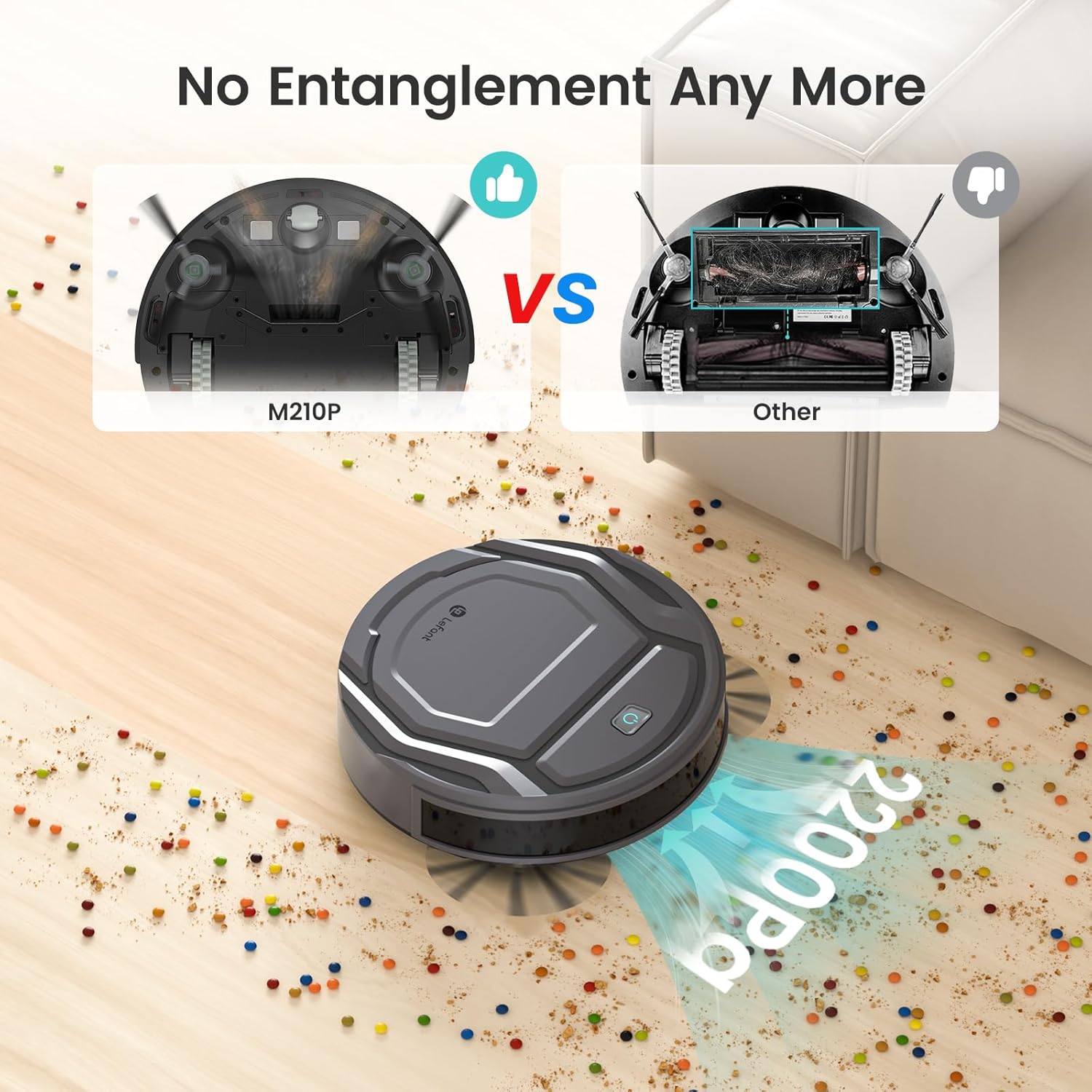 Lefant M210 Pro Robot Vacuum with 3 Suction Levels and 6 Modes