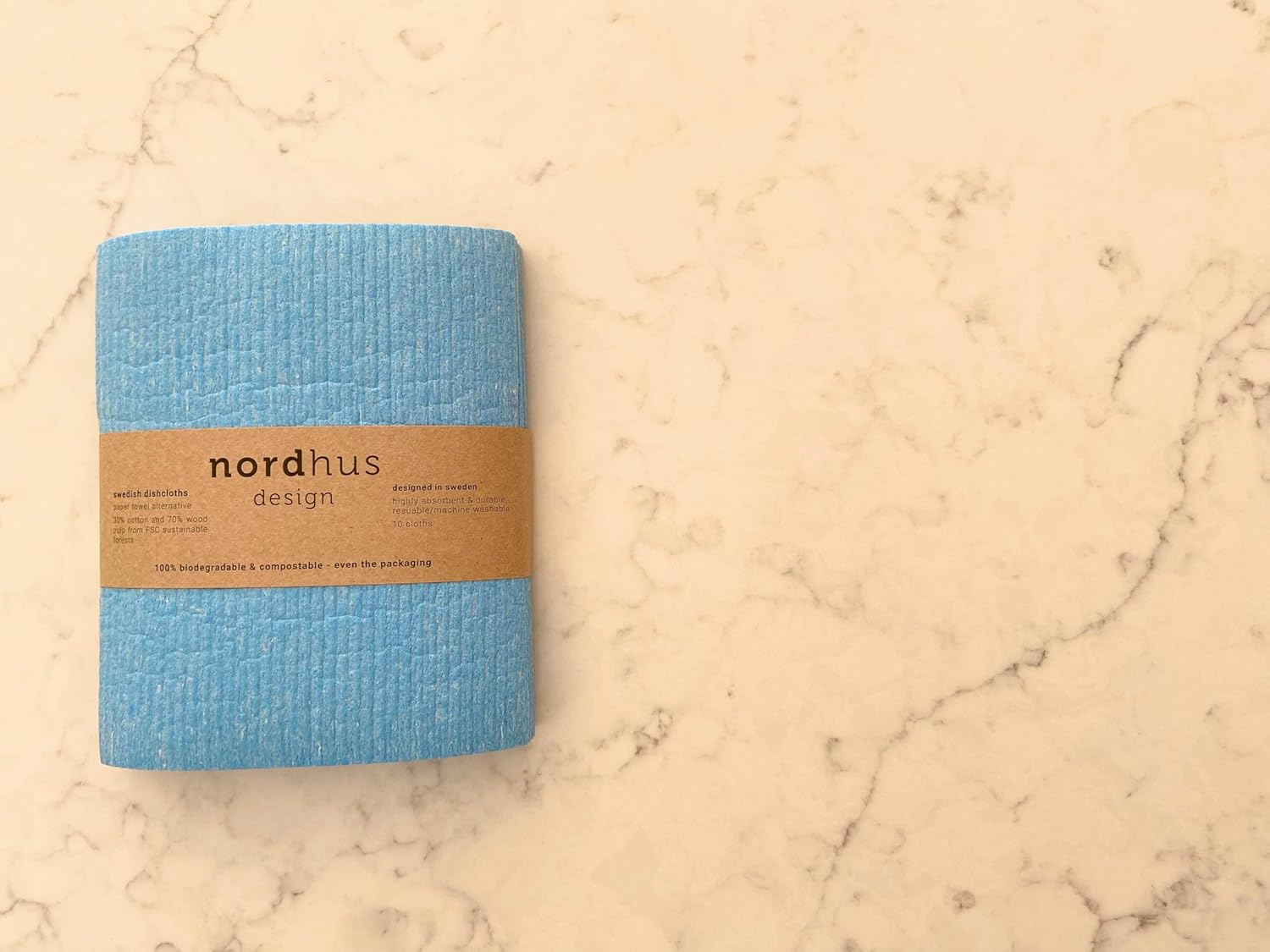 Nordhus Design Swedish Dishcloths 10-Pack Blue Reusable