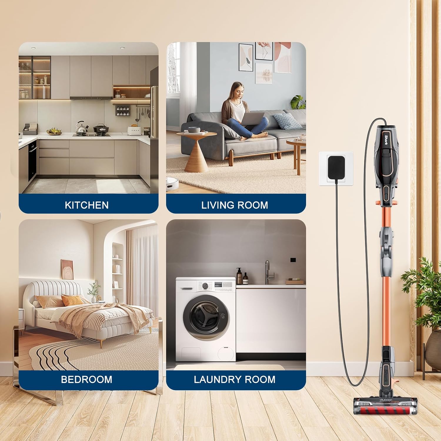 Shark Vacmop Charger 18 Meter Replacement for VM200 VM190 Series