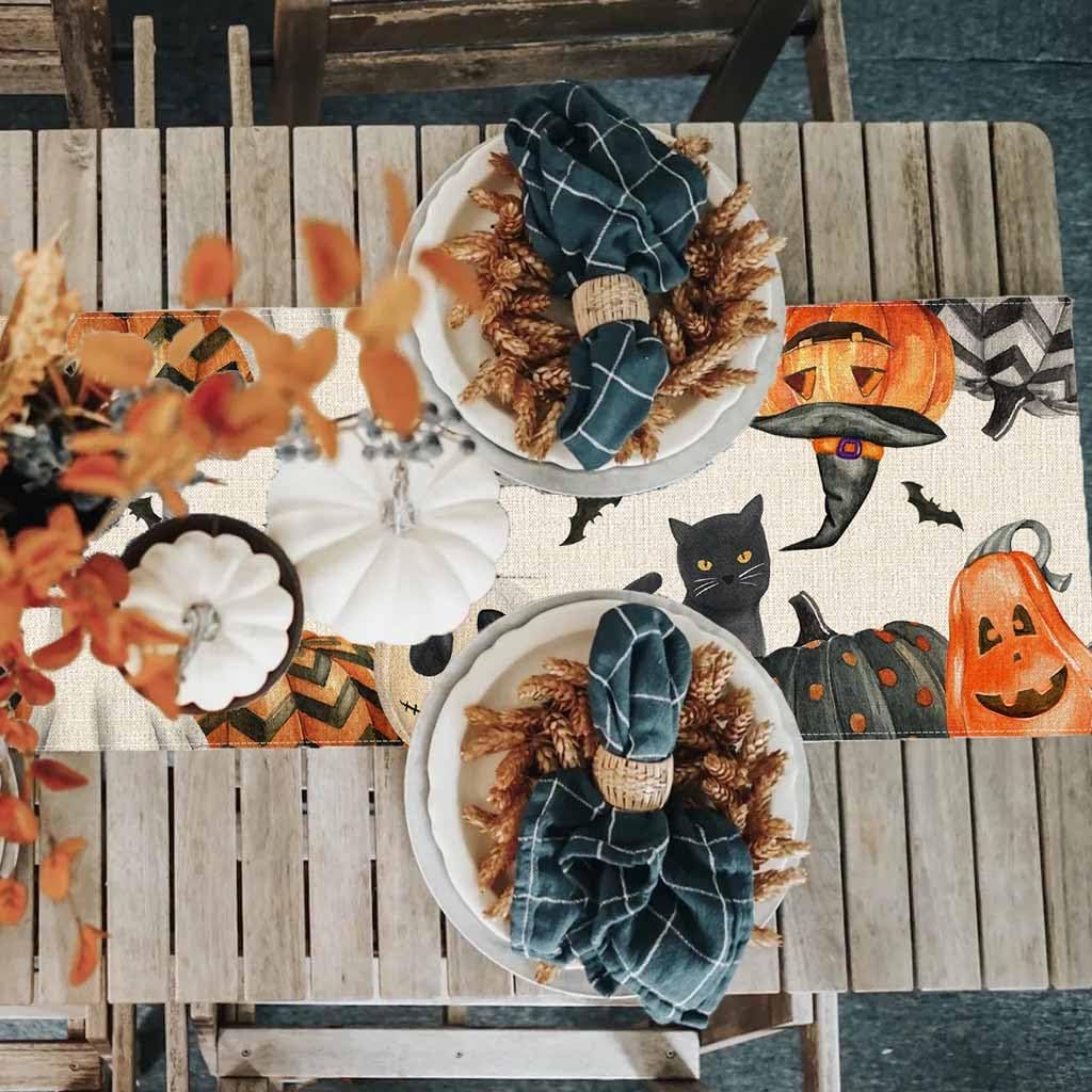 PANDICORN Halloween Table Runner 13x72 Inch