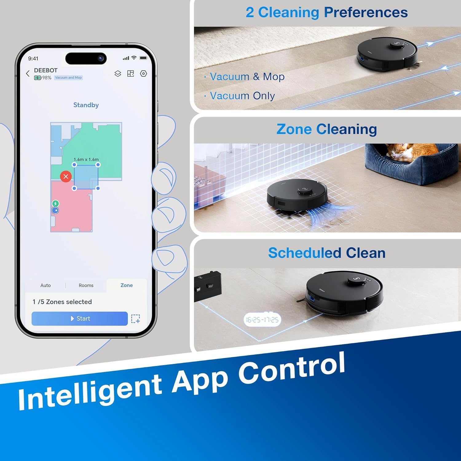 ECOVACS DEEBOT N20 Robotic Vacuum and Mop Cleaner