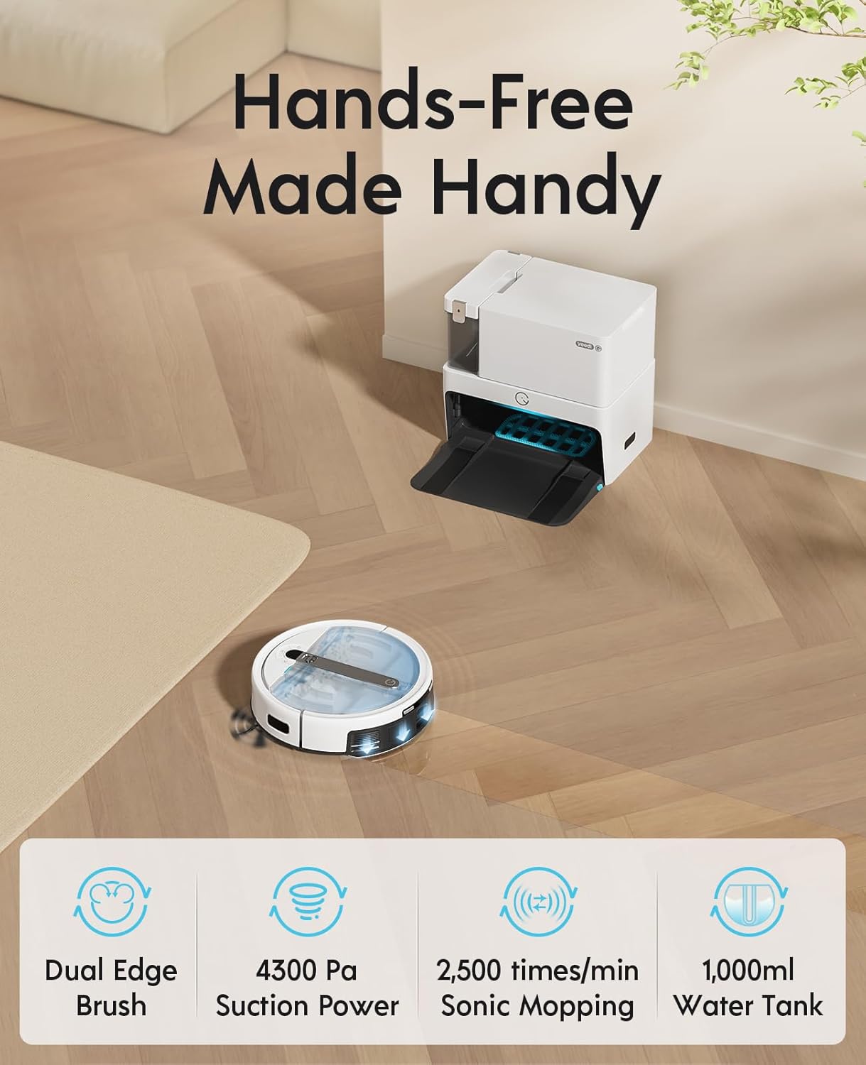 Yeedi Cube Robot Vacuum Cleaner with Auto Mop and Auto Empty