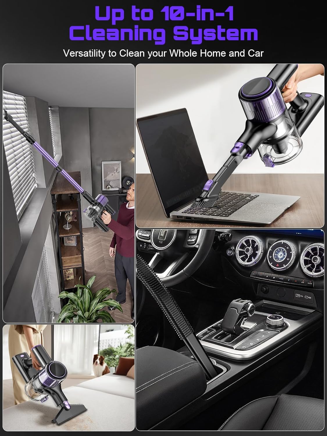 10 In 1 Cordless Vacuum Cleaner with Powerful Suction