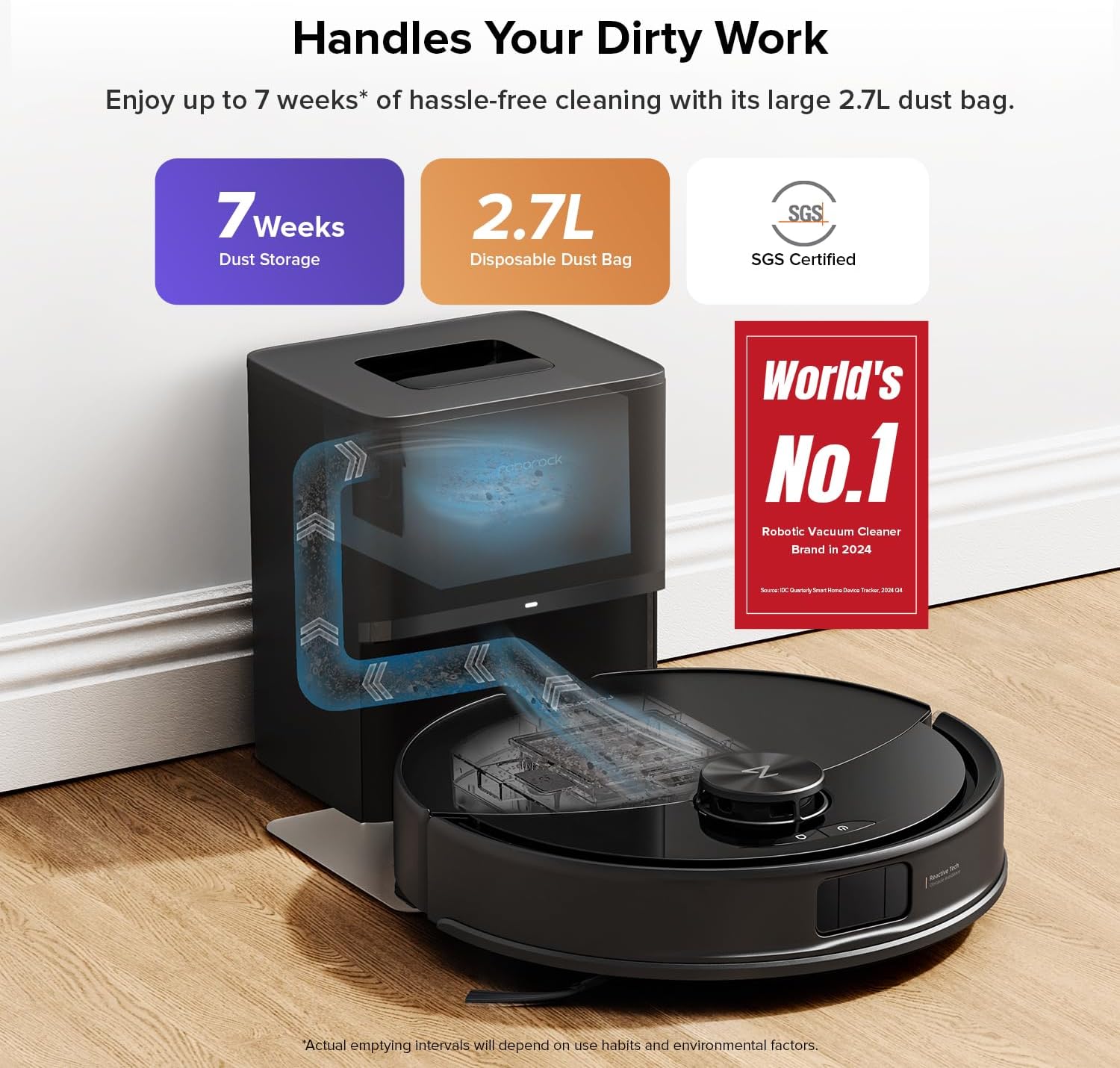 Roborock Q10 S5 Robotic Vacuum and Mop with Self-Emptying
